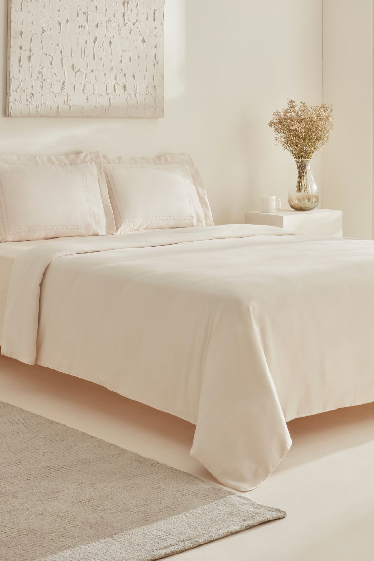 Karaca Home White Collection Felves %100 Pamuk Çift Kişilik Nevresim Takımı Bej