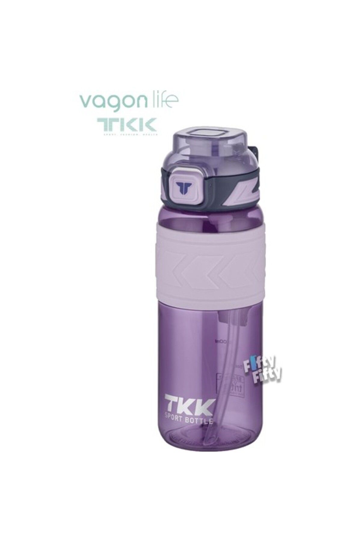Vagonlife Tkk Pipetli Tritan Matara T-1019 600 Ml Mor