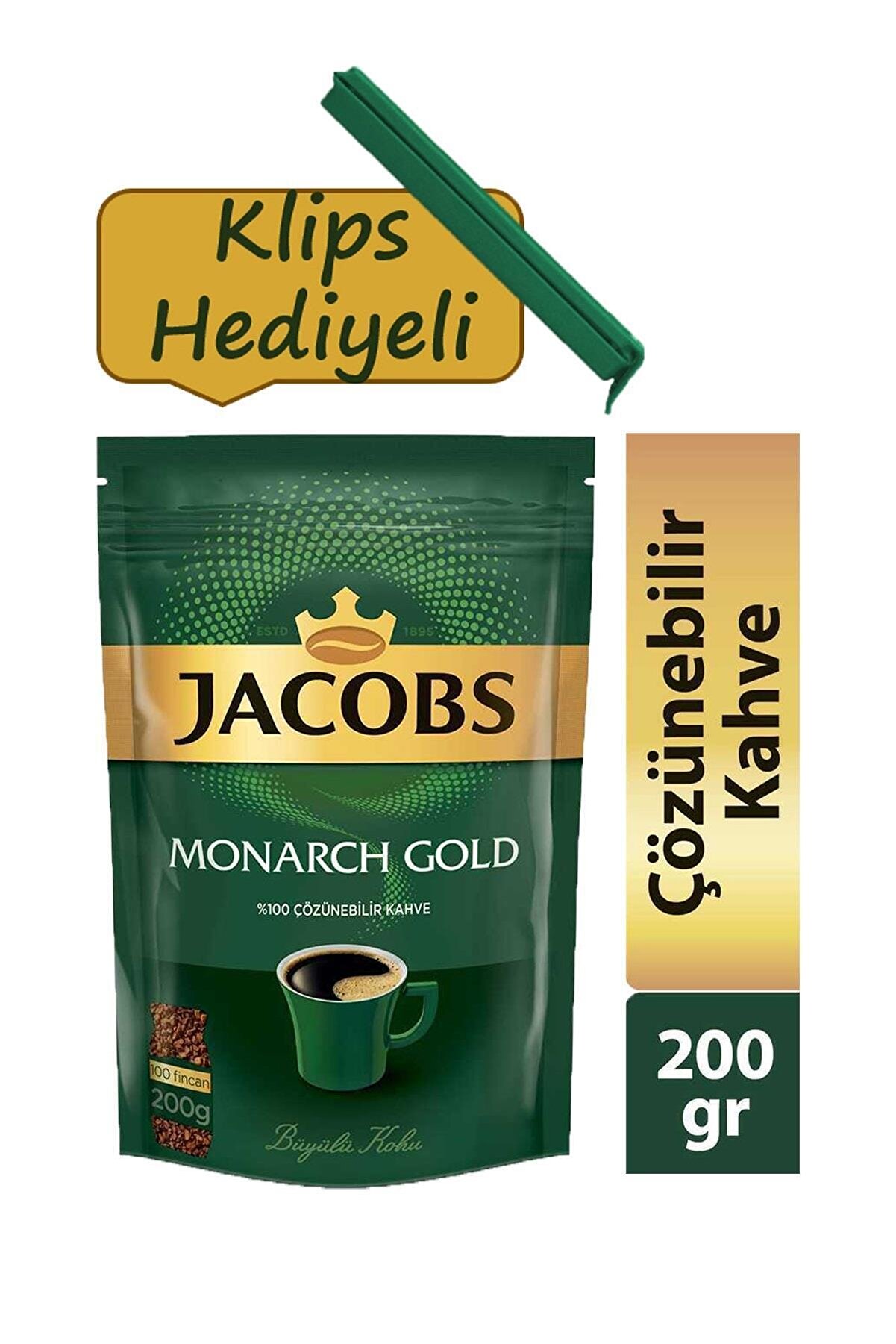 Jacobs Monarch Gold Kahve 200 Gr + Klips Hediyeli