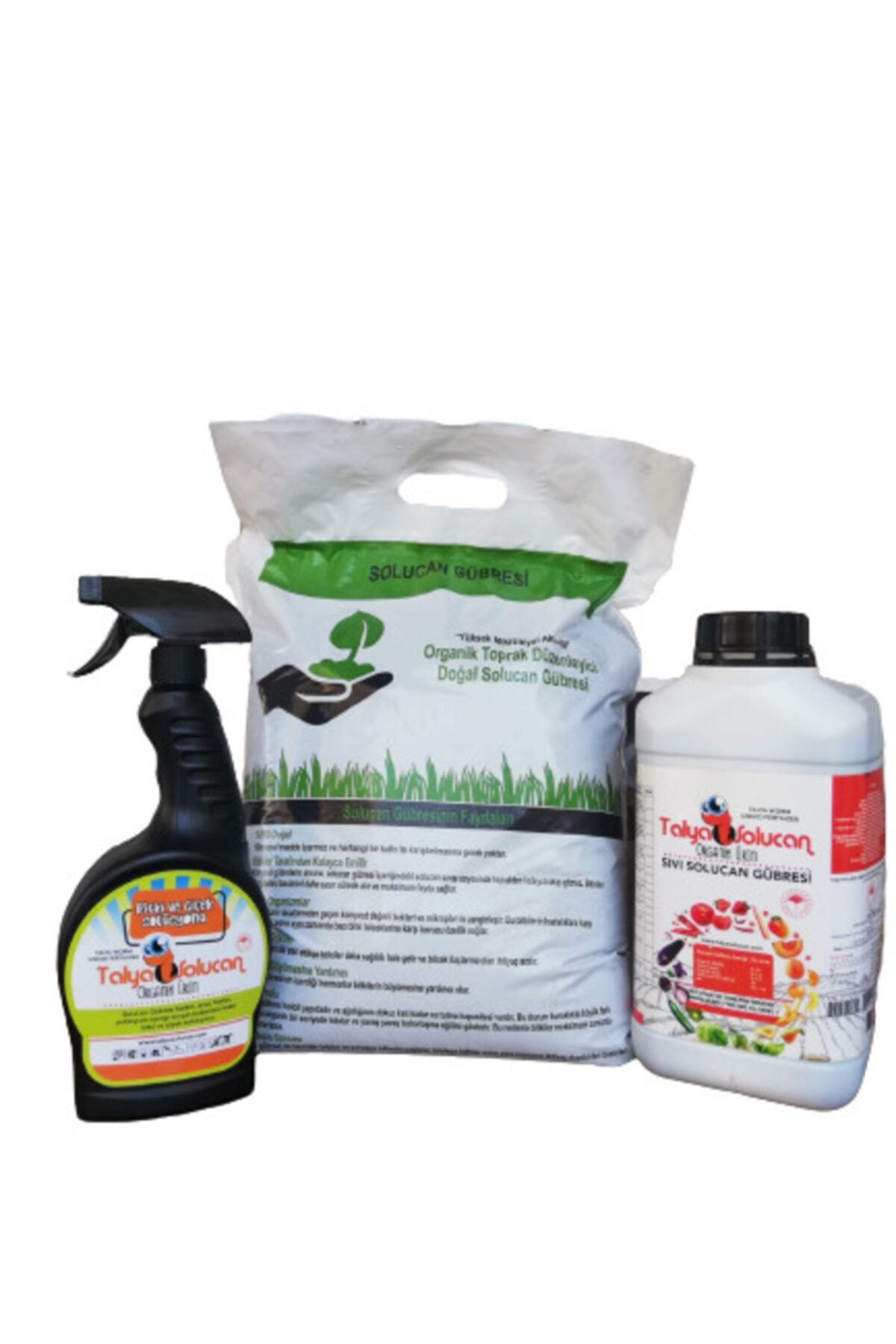 TALYA SOLUCAN Hazır Set Sebze Meyve Çiçekler İçin 5 kg Toz + 750 ml Çiçek Coşturan + 5 lt Sıvı Solucan Gübresi