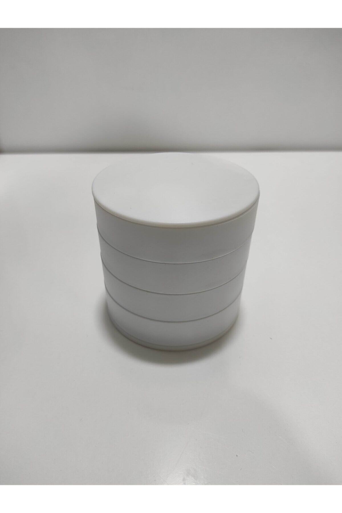 ToMorza Takı Aksesuar Organizer 4 Bolumlu Beyaz (çap10cm Yuk10cm