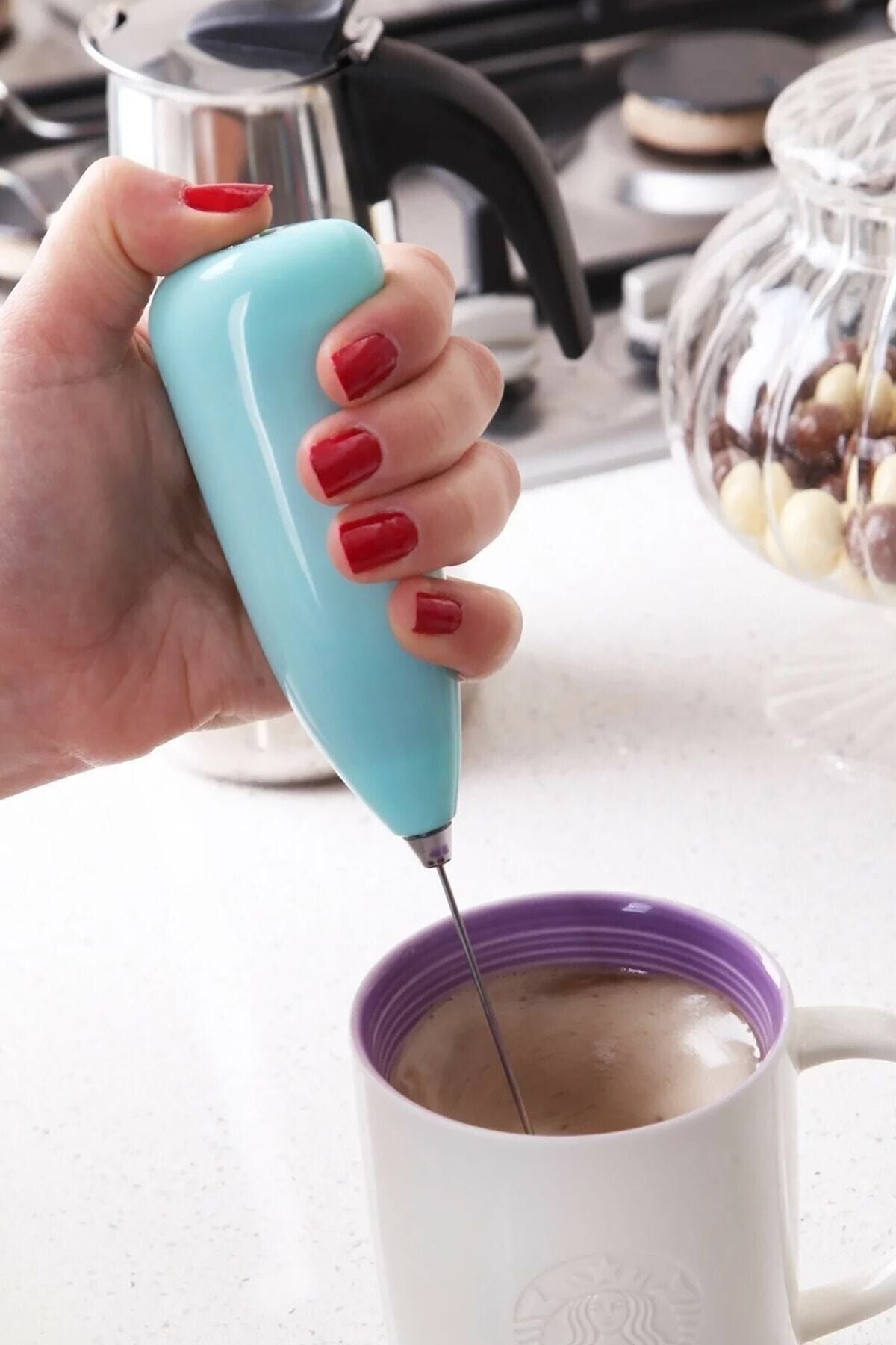 Genel Markalar Pilli Mini Mixer Kahve Süt Köpürtücü Karıştırıcı Cappuccino Mixer