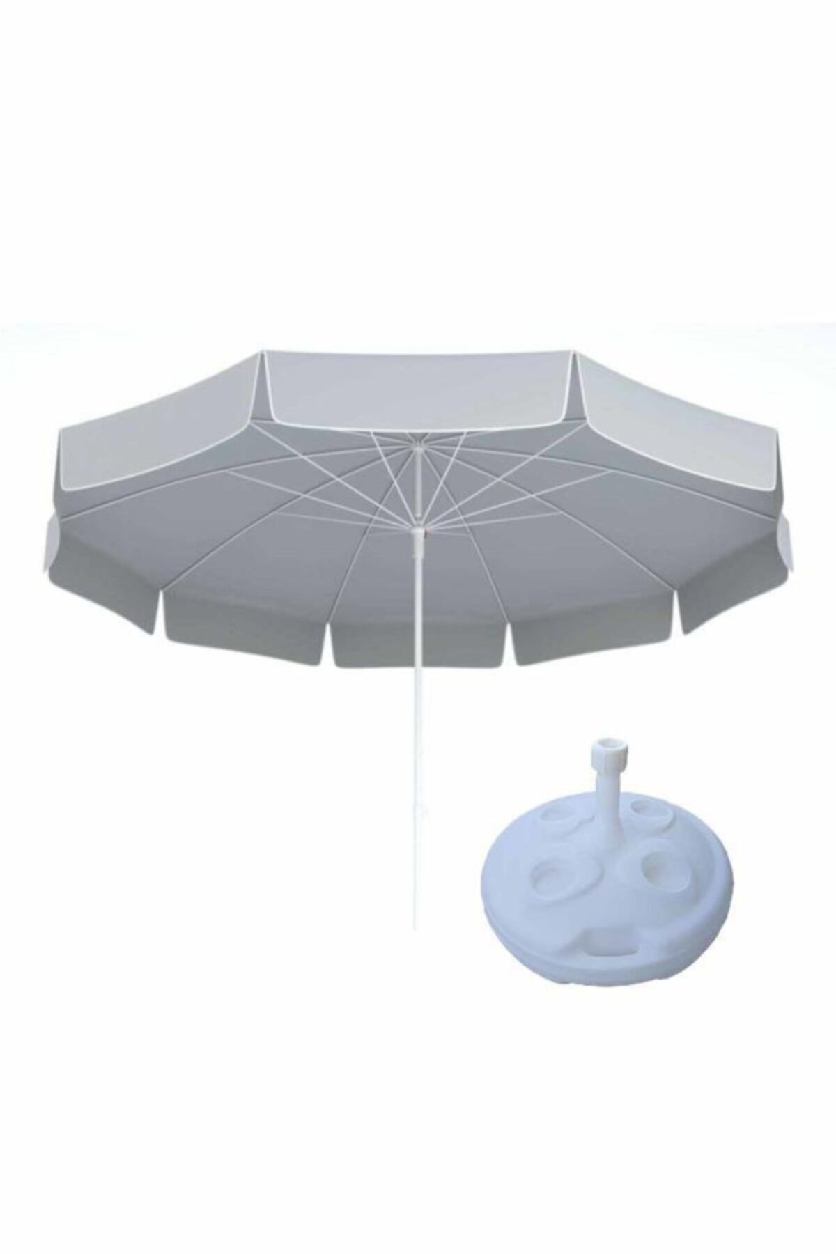 SUME 10 Telli Plaj Balkon Bahçe Şemsiyesi Eğilebilir 200 Cm Çap Bidon Dahil