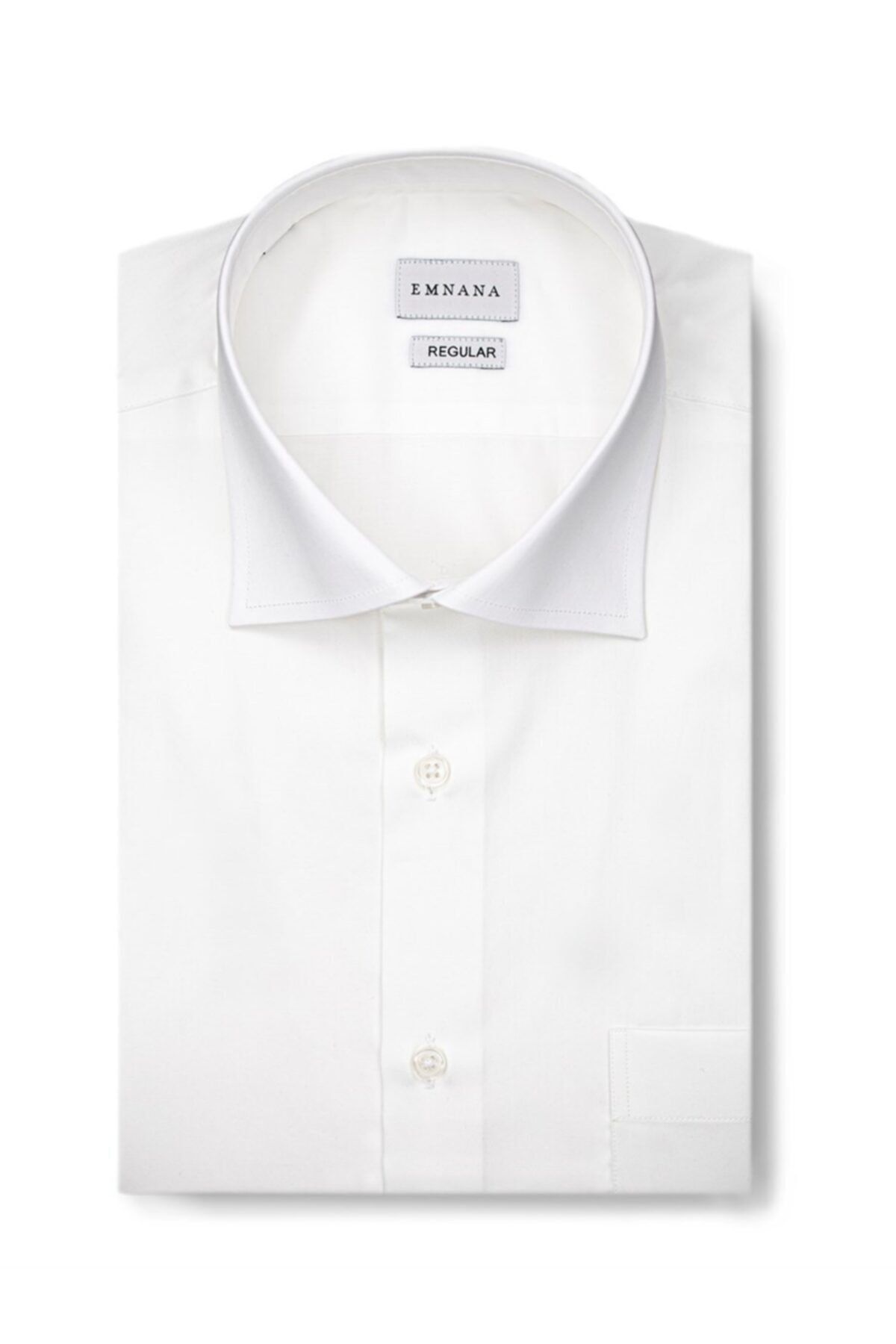 EMNANA Beyaz Kısa Kollu Regular Fit Gömlek