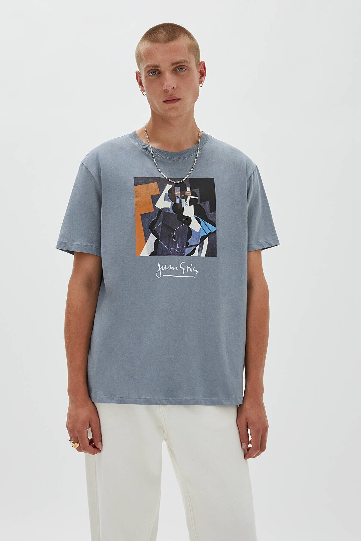 Pull & Bear Juan Gris Görselli T-Shirt