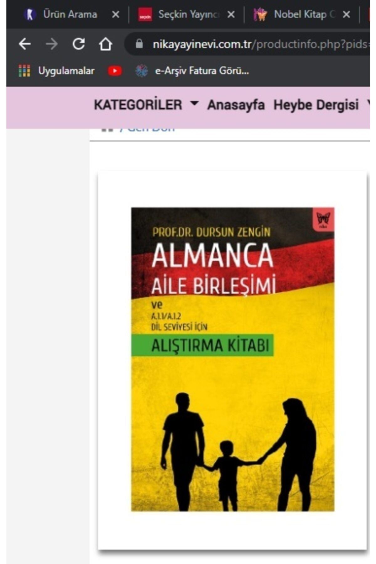 Nika Yayınevi Almanca Aile Birleşimi Ve A.1.1/a.1.2 Dil Seviyesi Için Alıştırma Kitabı - Dursun Zengin
