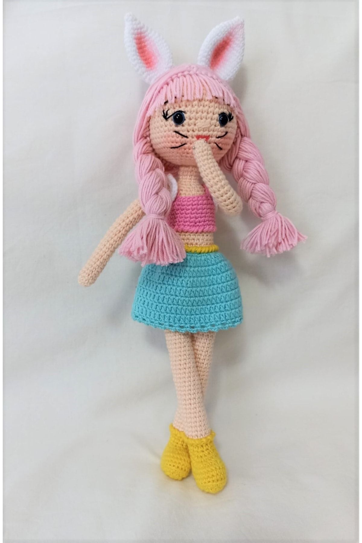 Toyscity Tavşan Kız Nur Amigurumi Örgü Oyuncak