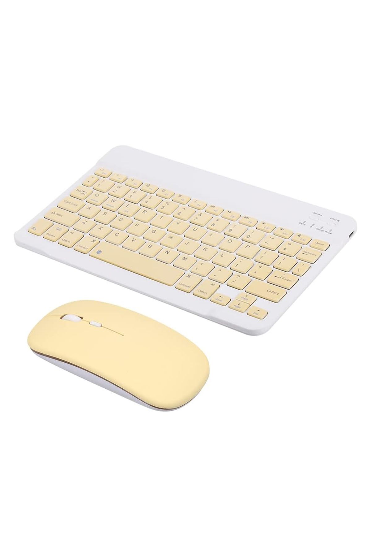 Microcase Tablet ve Telefonlar için Türkçe Q Bluetooth Klavye ve Mouse Set - AL3476 Sarı
