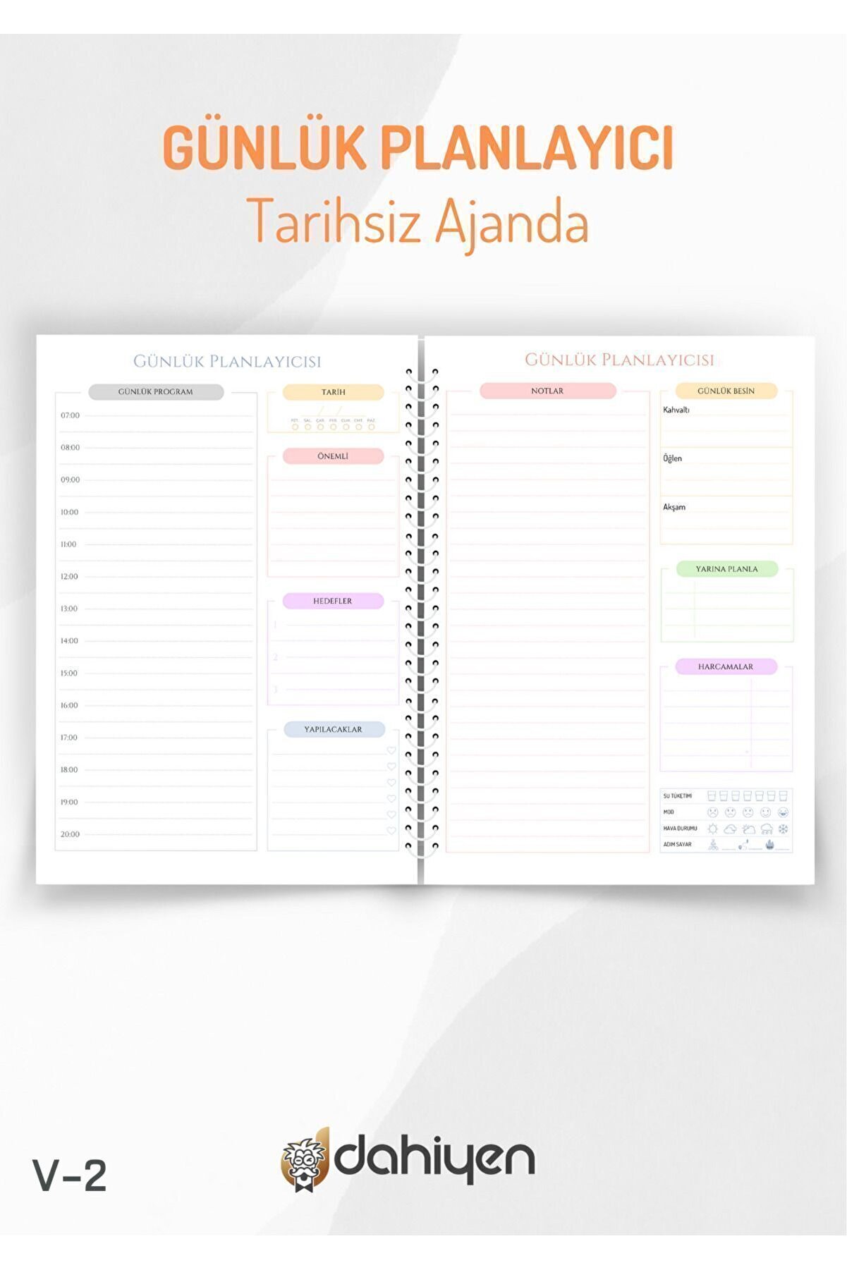 Dahiyen Günlük Planlayıcı | Tarihsiz Ajanda | A5 Boyut Fiyatı ...