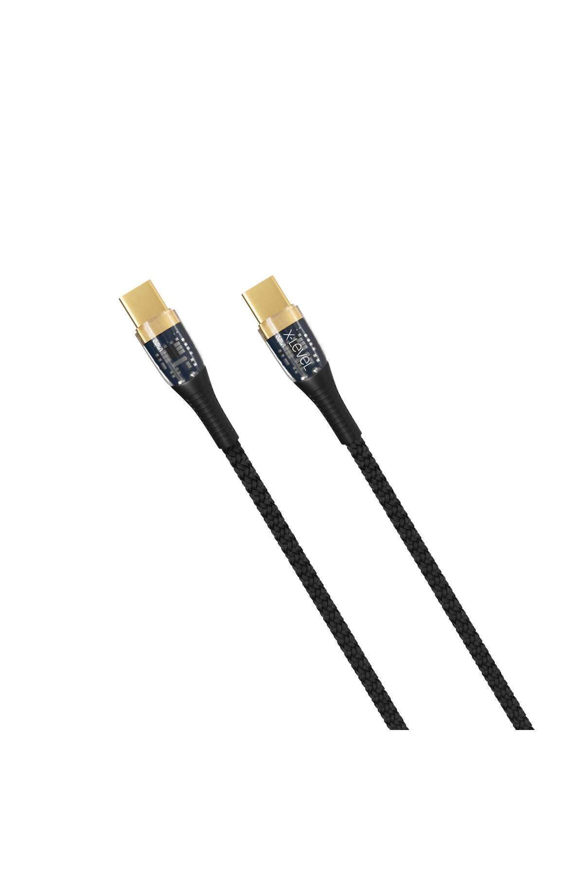 X-Level X-elegant 65w Güç Destekli Şeffaf Çipli 5a Type-c To Type-c Kablo Type-c Hızlı Şarj Ve Data Kablosu