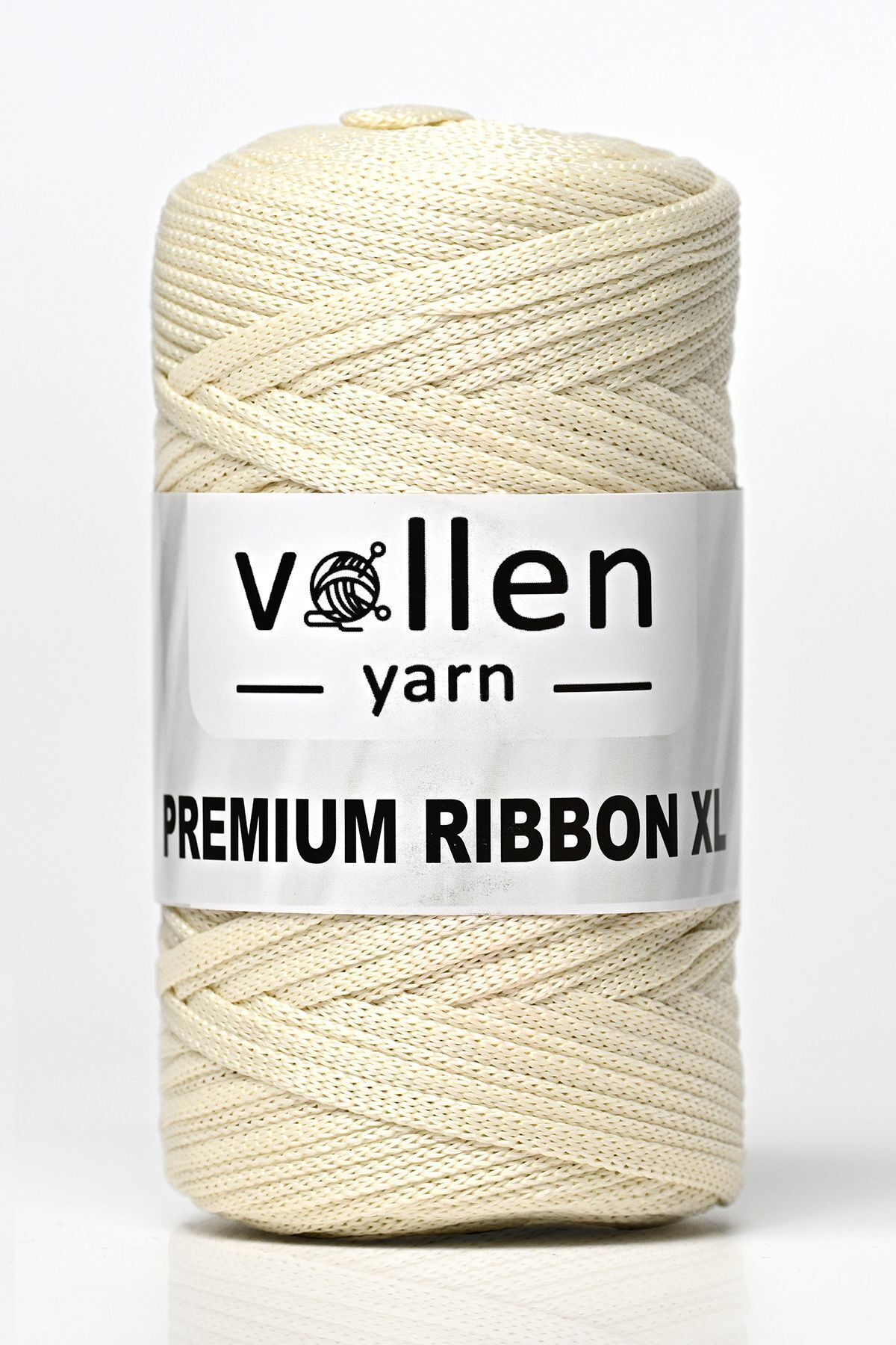 vollen yarn Premium 200gr/4mm Polyester Ribbon Ip,makrome Ipi,çanta Ipi,hobi Ipi,supla Ipi,ekru