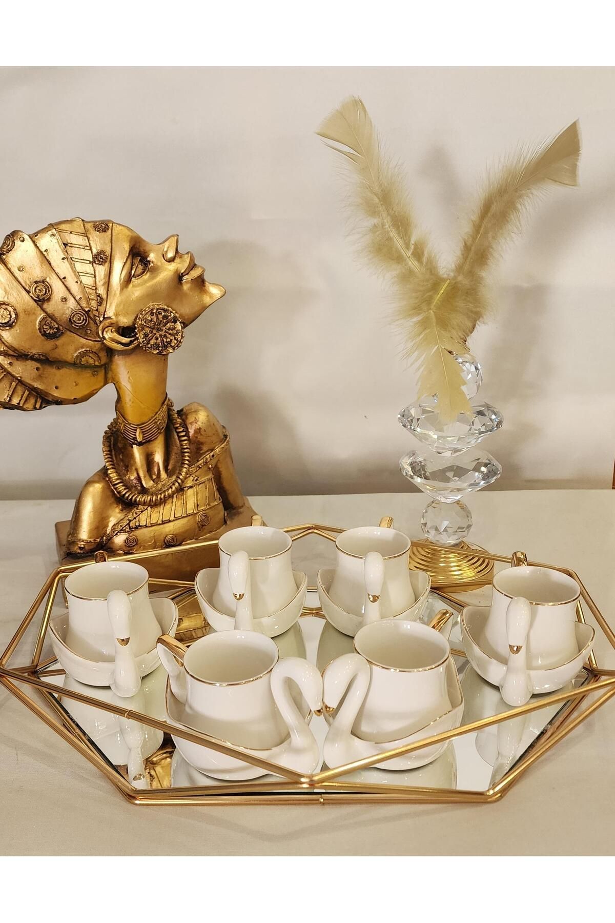 KRD Home KRD 4291 KUĞU 6 LI KAHVE FİNCAN TAKIMI