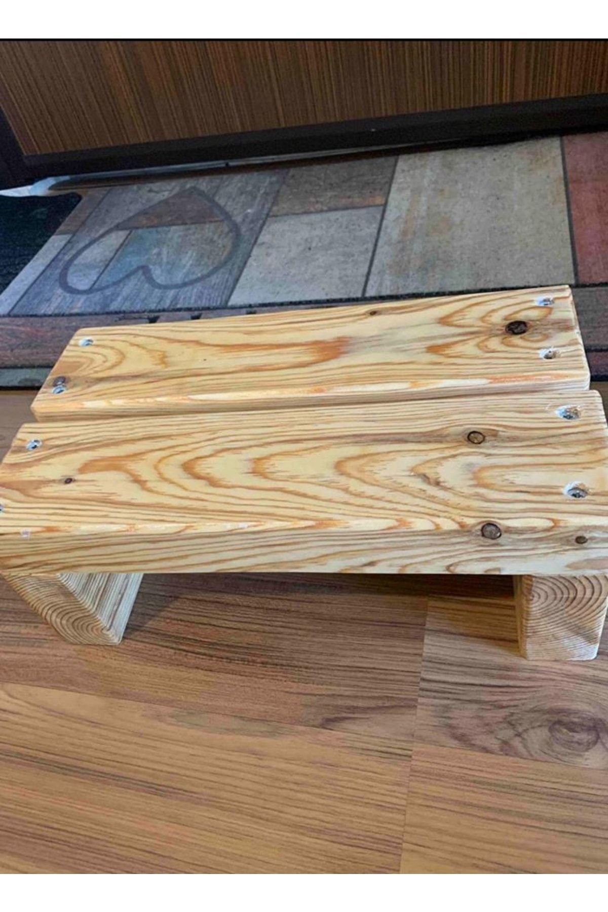 WOOD Ahşap Masif Eskitme Tek Katlı Basamak