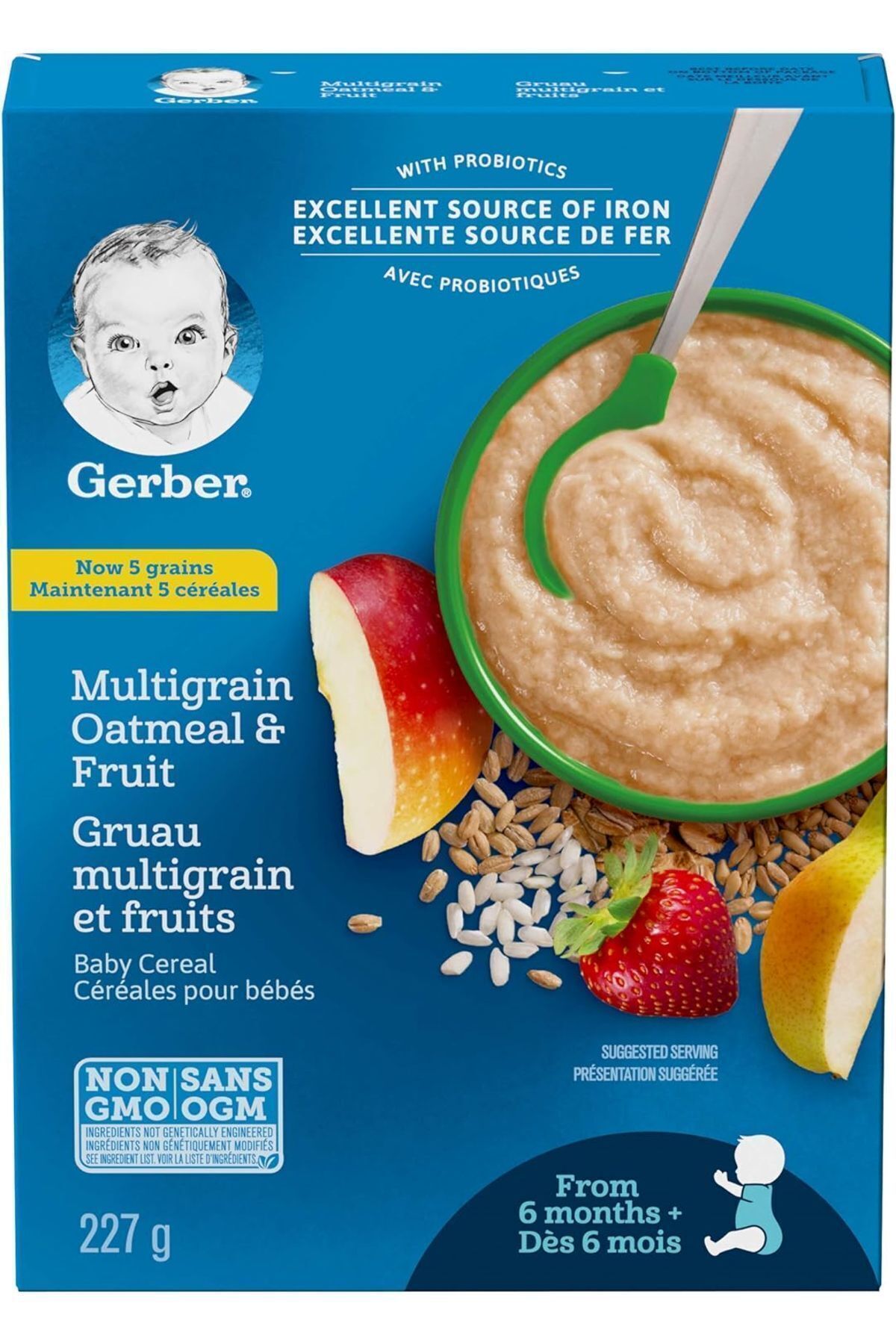 Gerber Cereals- Multigrain Oatmeal & Fruit -227 Gr- 6. aydan itibaren- 2.aşama