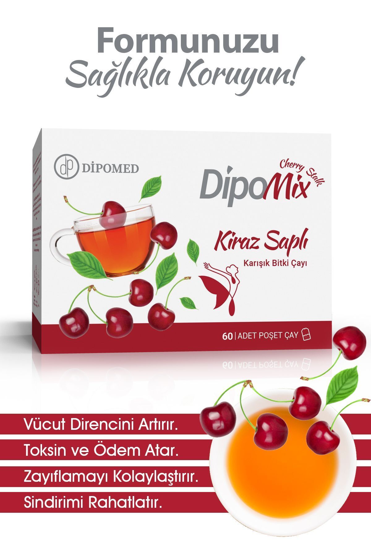 Dipomix Kiraz Saplı Karışık Bitki Çayi 60 Poşet