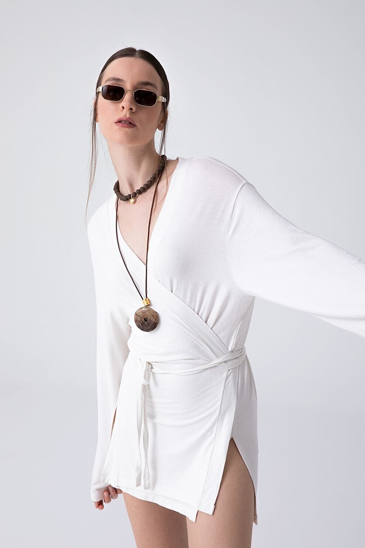 SHEISMONO Ultra Soft Zoe Kimono Beyaz - Üstün Konfor ve Stil