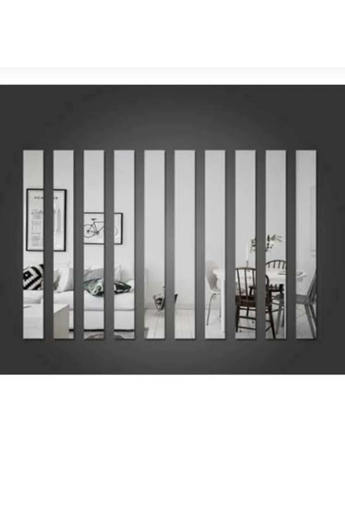 EKOSEHOME 3x100 Cm Gümüş Ayna Pleksi ( 5 Adet ) Yapışkanlı