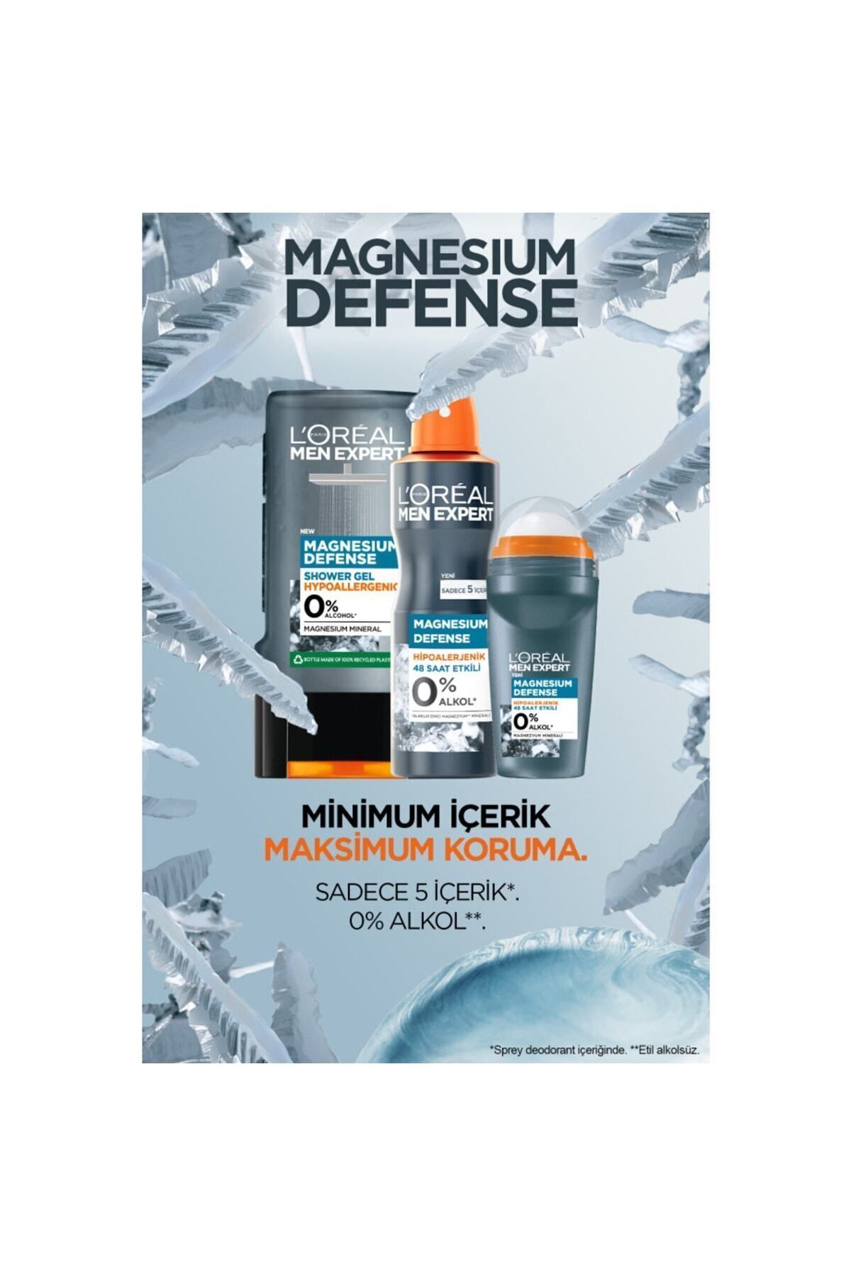 L'Oreal Paris Men Expert Magnesıum Defence 0 Alkol Erkek Deodorant 150ml