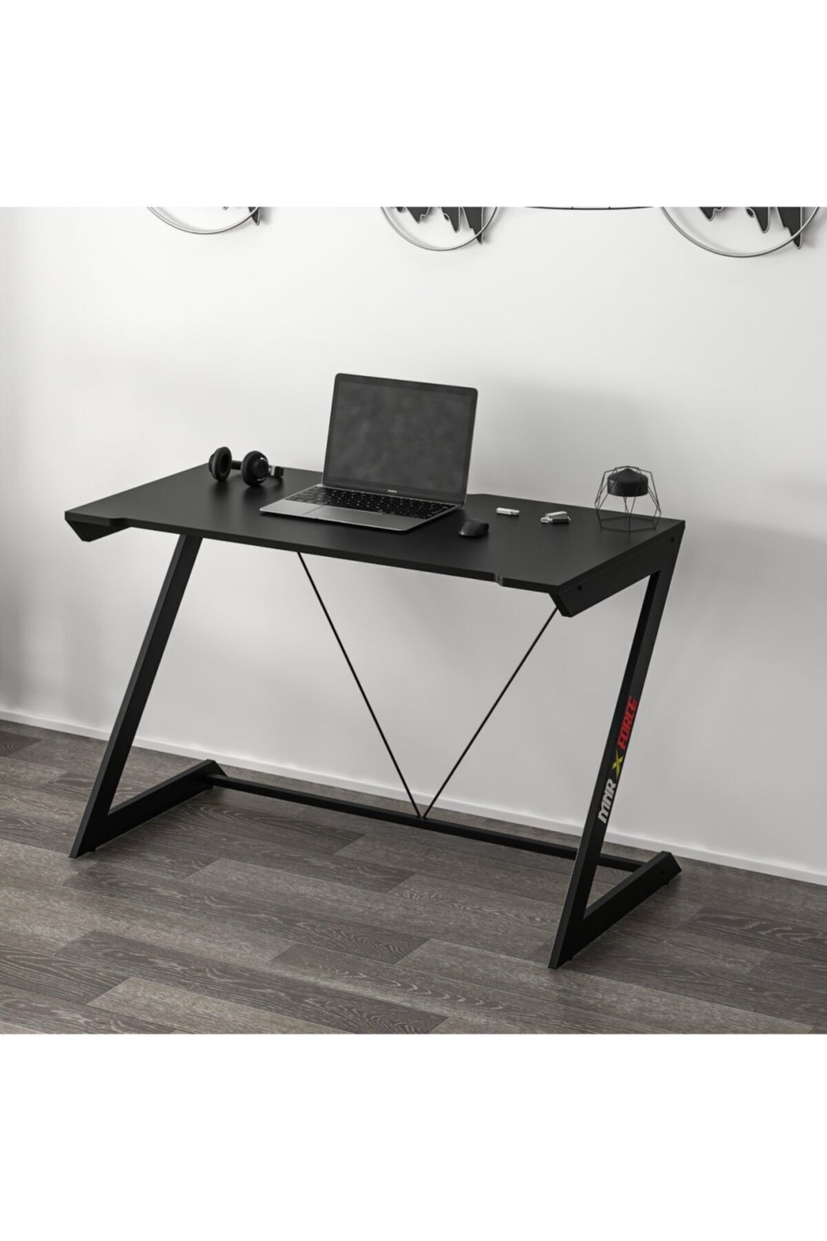 Minar Zoned Metal Ayaklı Gaming Oyuncu Masası - Siyah