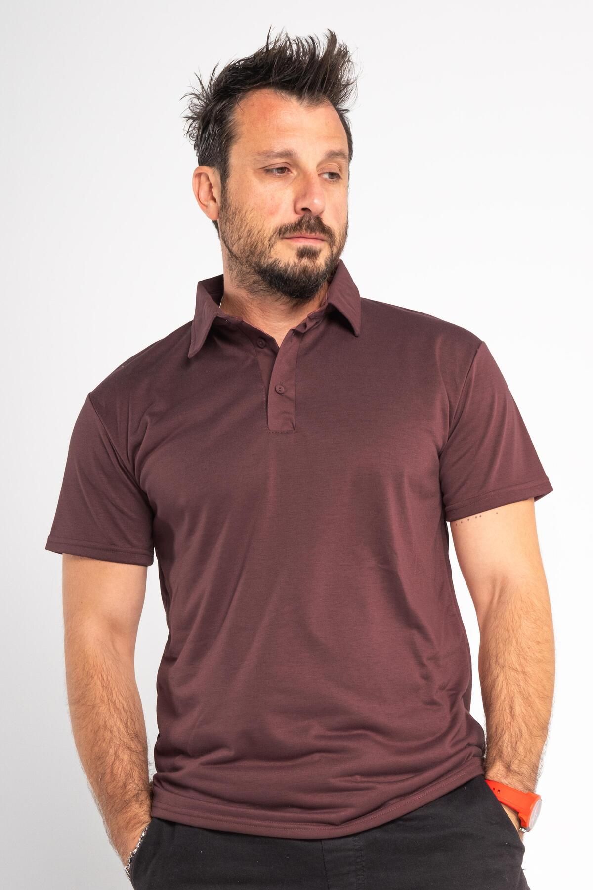 MAXI DRY Aşırı Terleme Önleyici Polo Yaka Erkek Tişört, Islaklık Sızdırmaz, Çift Katmanlı