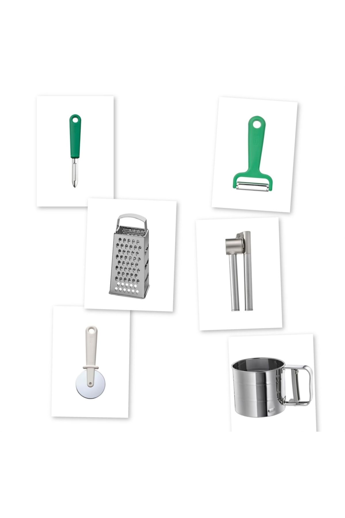 IKEA sarımsak ezici rende un eleği hamur kesici soyacak 6 set