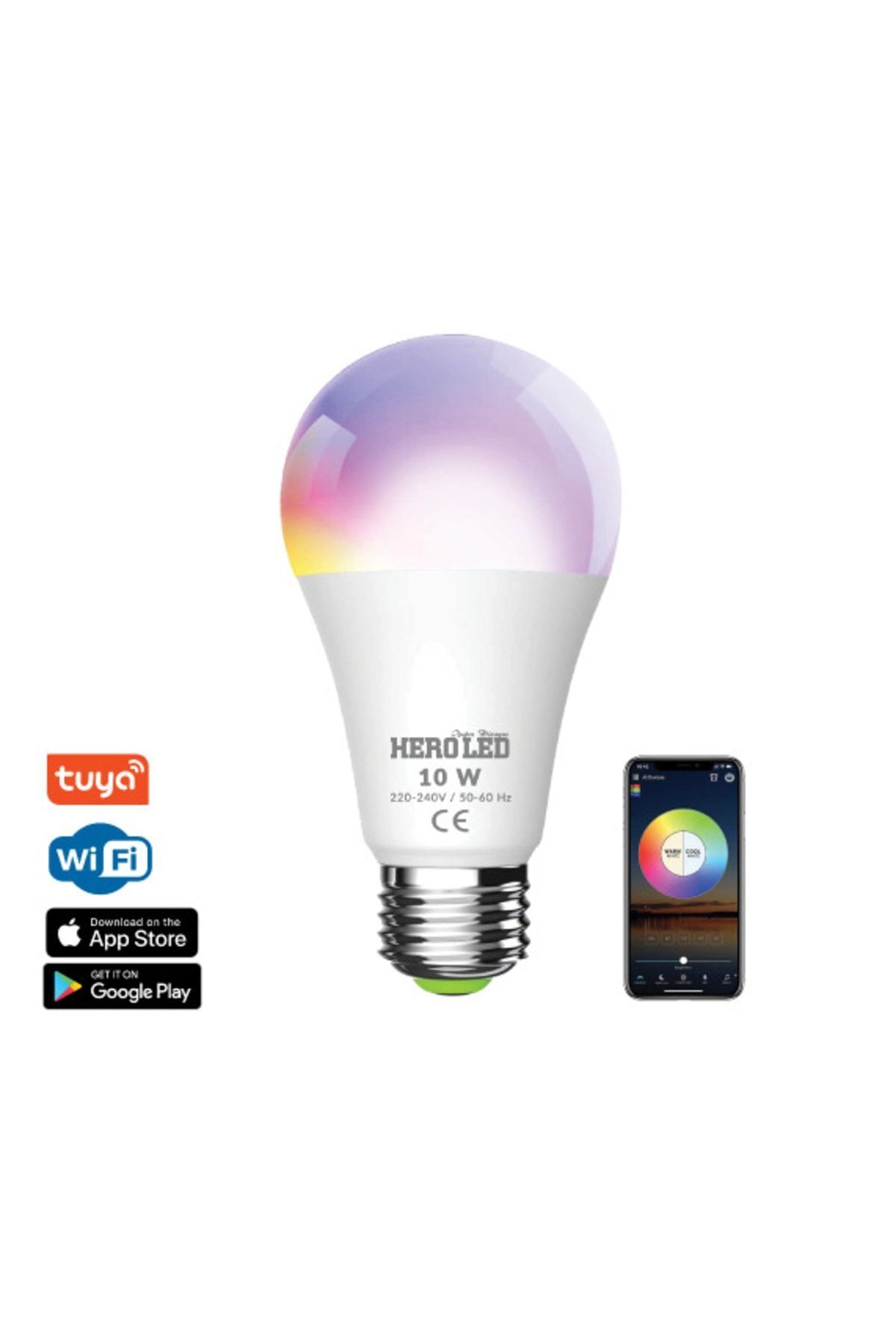Hero Led Hl-7004wf 10 Watt Wifi Kontrollü Akıllı Led Ampul - Smart Wifi Ampul