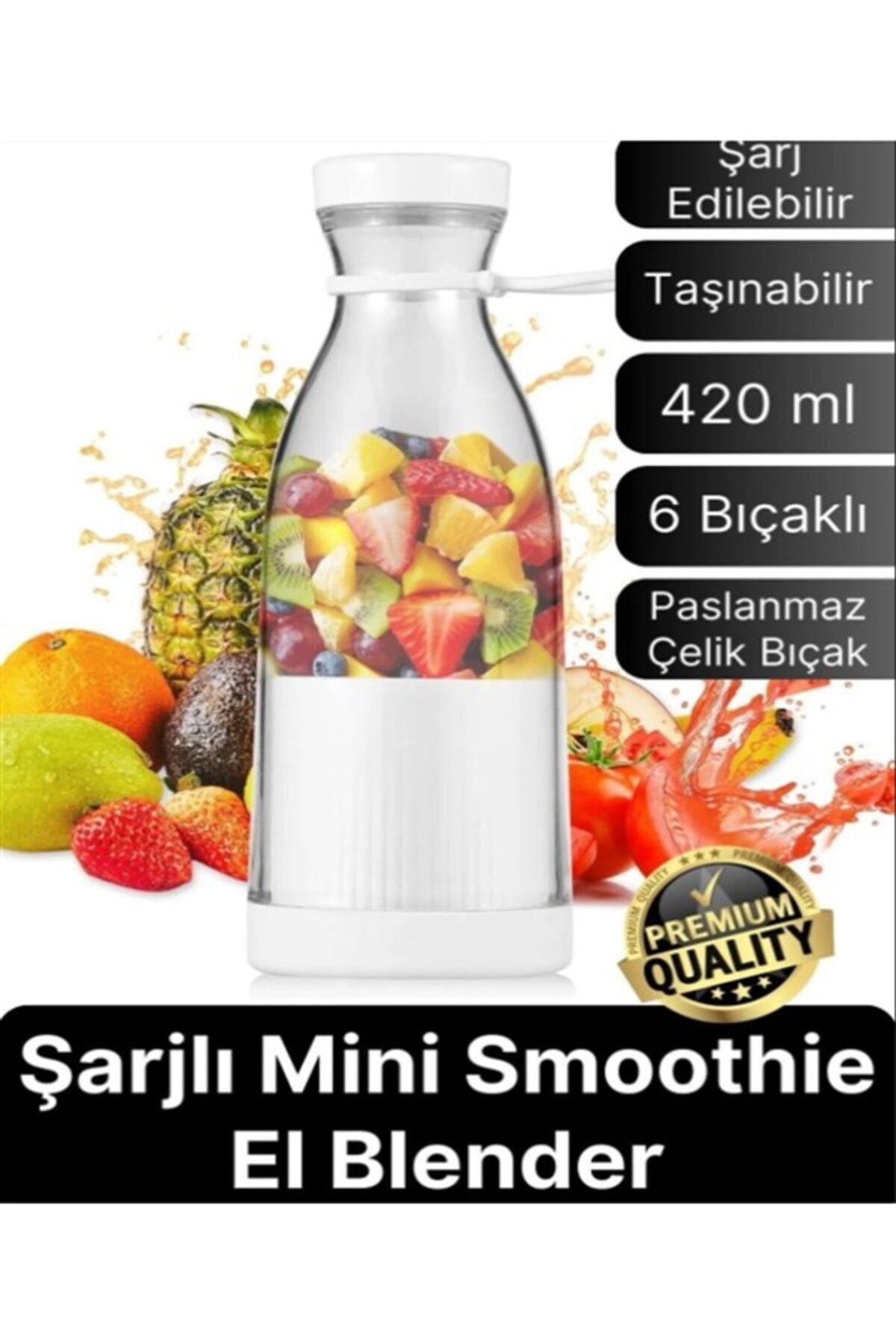 Genel Markalar Taşınabilir Şarjlı Bardak Blender Meyve Sıkcağı Smoothie El Blenderı