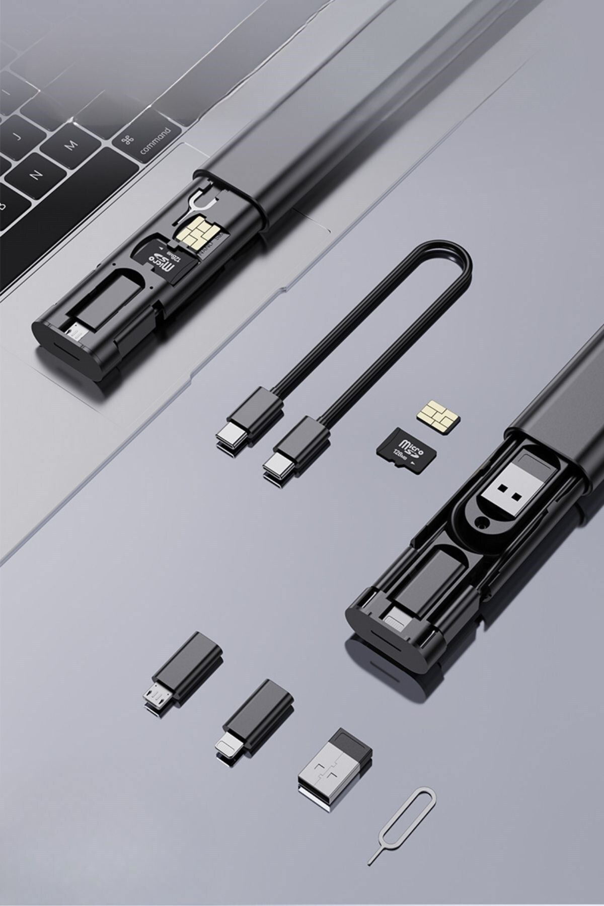 Buffer ® Cep Tipi 60W Bas Aç Type-C,İphone Şarj,Micro USB Hızlı Şarj Data Kablo Seti