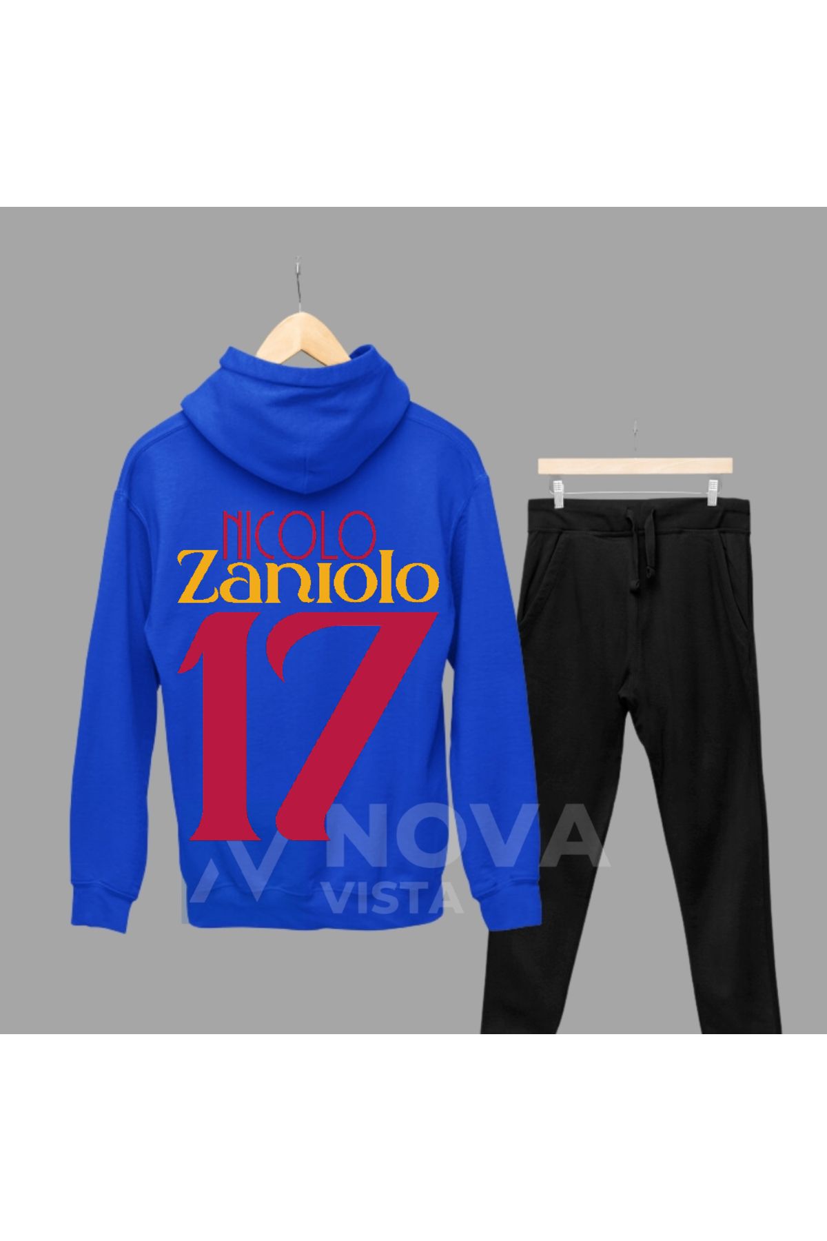 Biy Store Nicolo Zaniolo 17 futbol forma sırt baskılı unisex kapüşonlu spor sweatshirt eşofman takımı