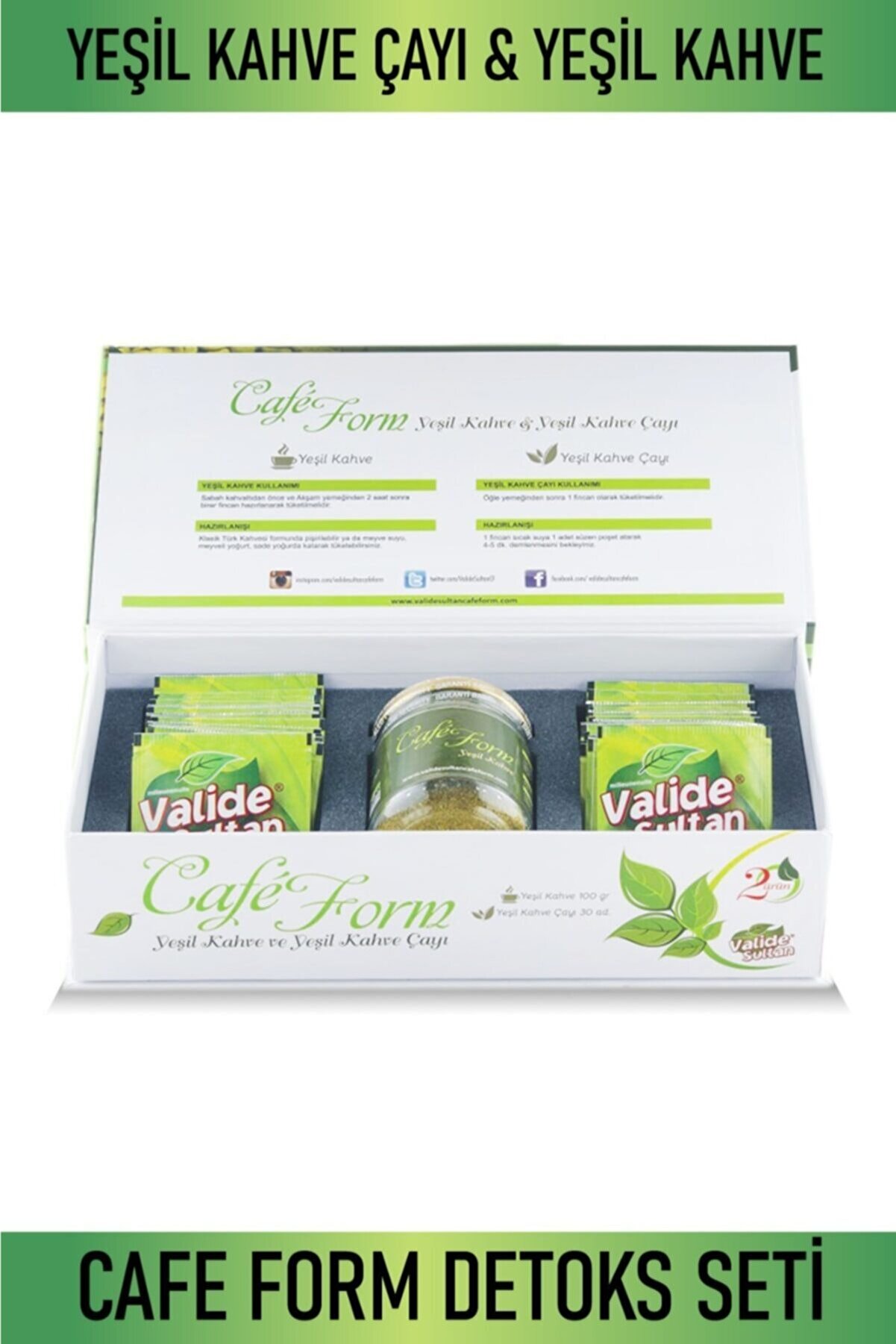 RC COSMETİCS Valide Sultan Cafeform Yeşil Kahve, Detoks Ve  Çayları 2'li Set