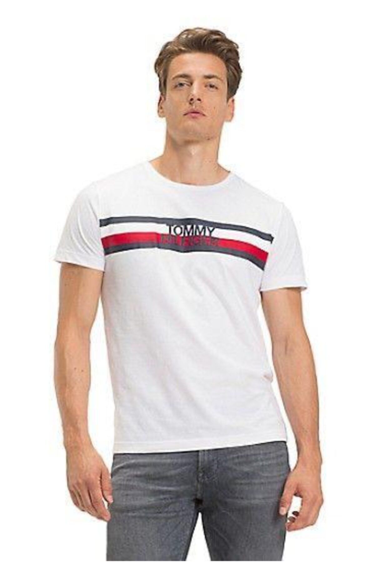 Tommy Hilfiger Stripe Print Logo Men T-shirt