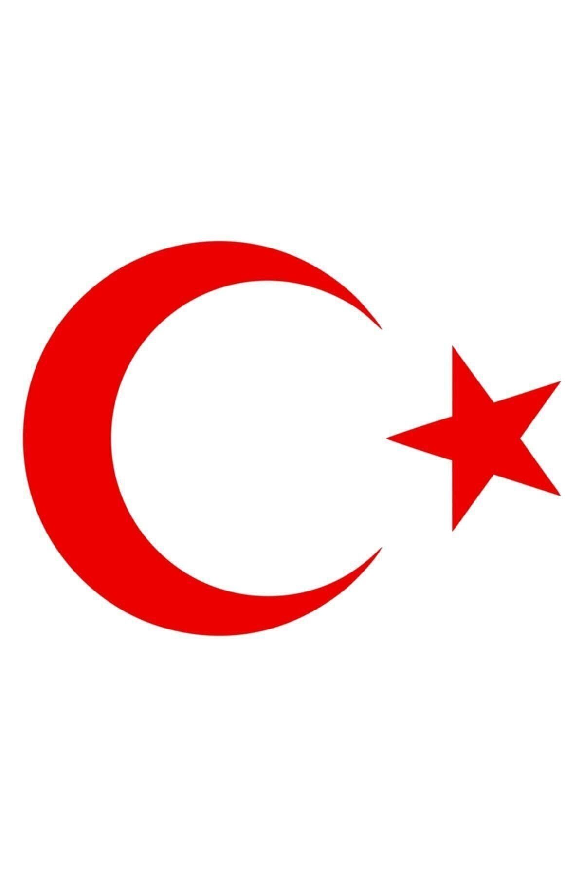 Quart Aksesuar 30 cm Kırmızı Ay Yıldız Sticker Türk Bayrağı Sticker