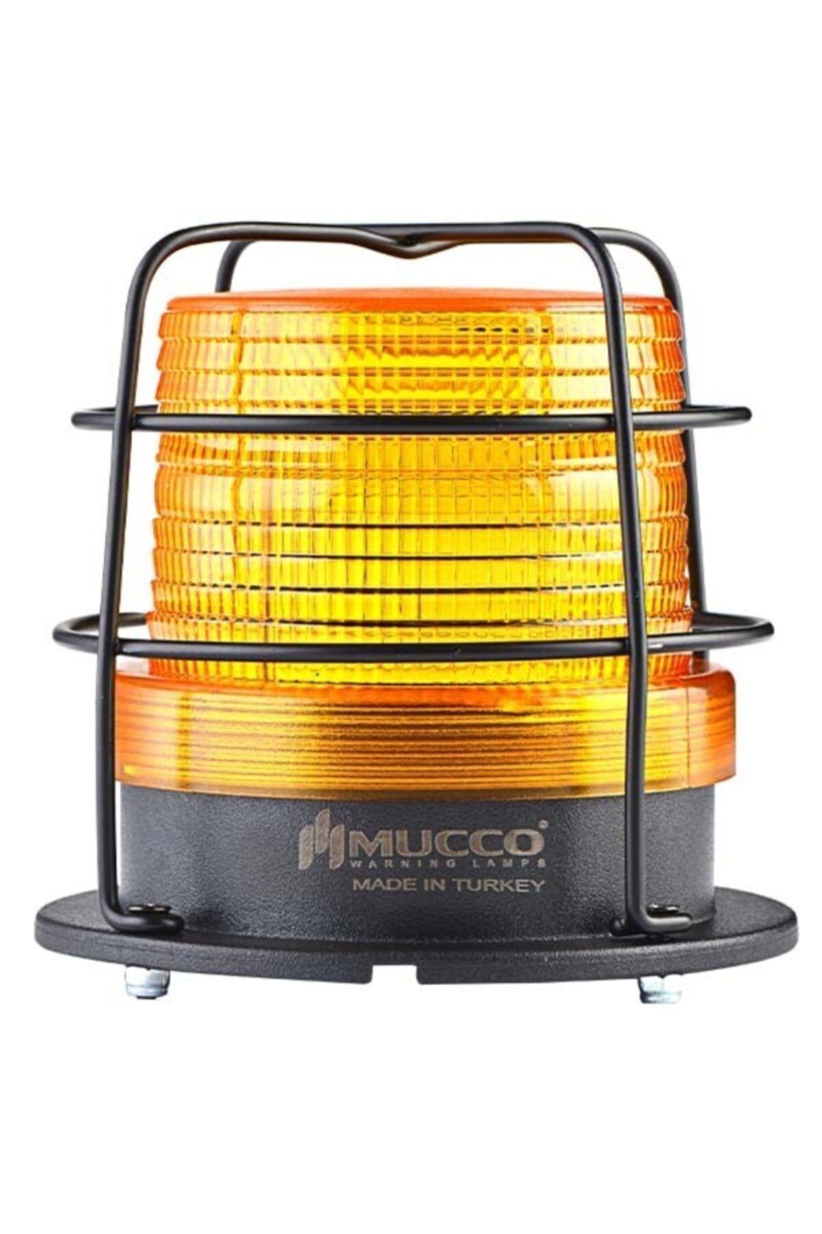 MUCCO 90 Çap 5 Işık Modu 10 Melodili Power Ledli Buzzerlı 12-24v Ac/dc Sarı Tepe Lambası