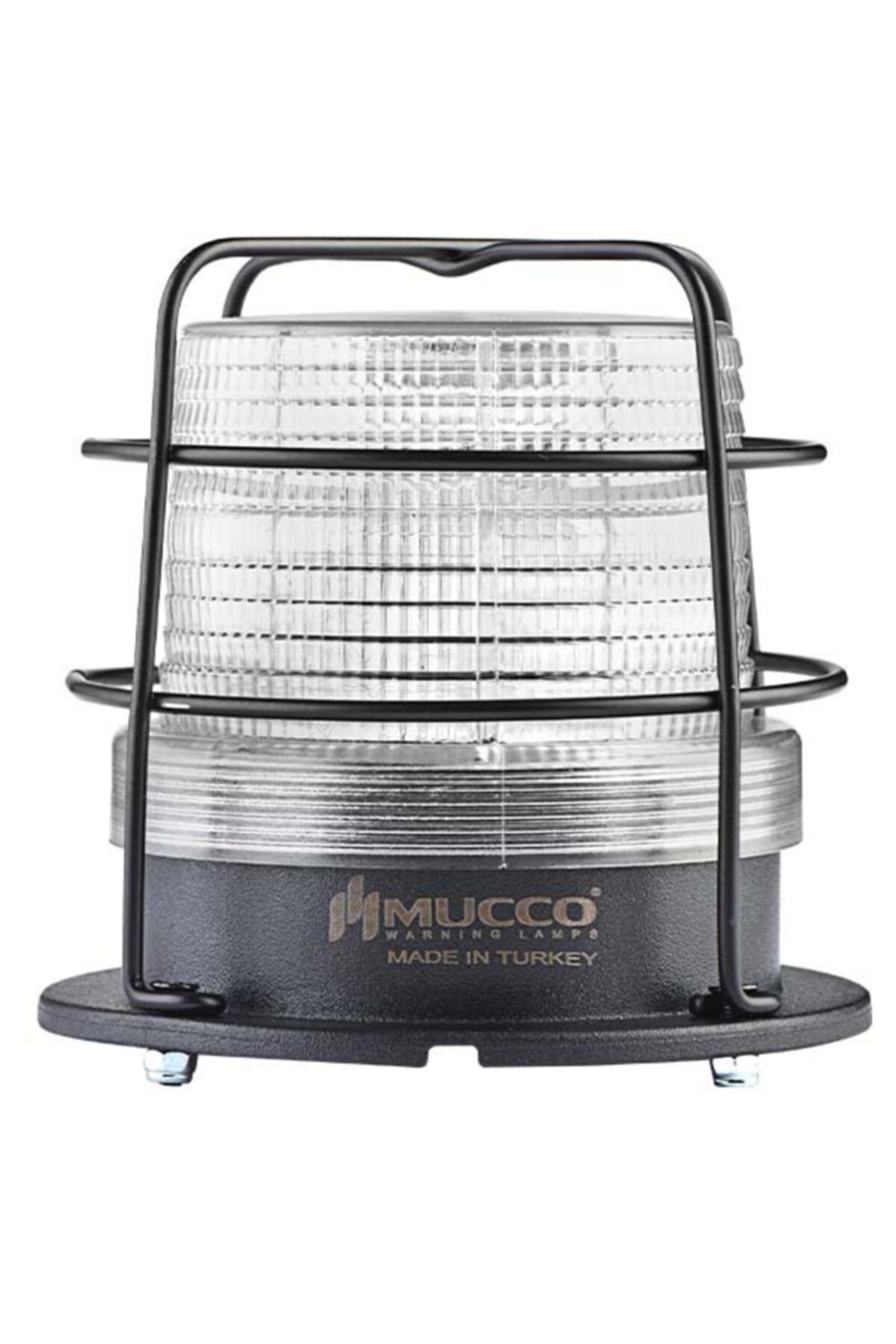 MUCCO 90 Çap 5 Işık Modu 10 Melodili Power Ledli Buzzerlı 12-24v Ac/dc Kafesli Beyaz Tepe Lambası