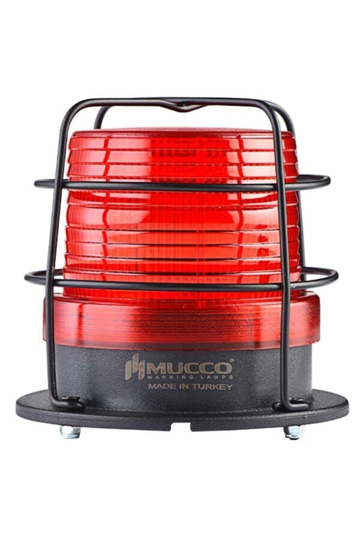 MUCCO 90 Çap 5 Işık Modu Power Ledli 85-250v Ac/dc Kafesli Kırmızı Tepe Lambası