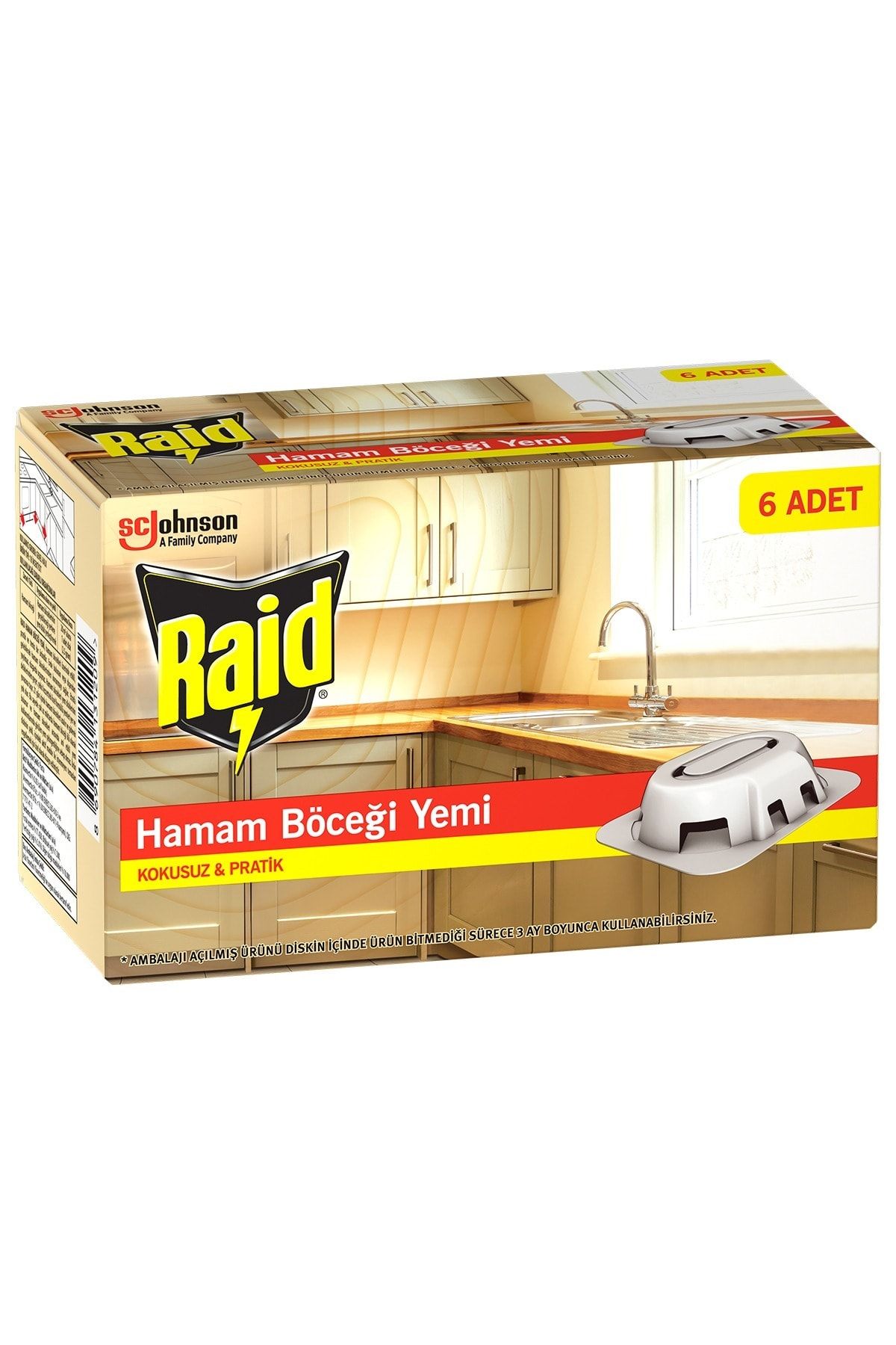 Raid Hamam Böceği Yemi 6’lı Her Tablet ile 3 Ay Koruma