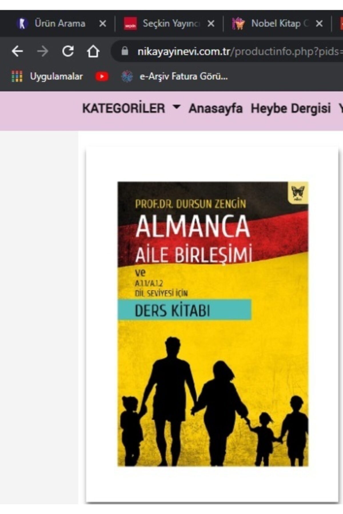 Nika Yayınevi Almanca Aile Birleşimi Ve A.1.1/a.1.2 Dil Seviyesi Için Ders Kitabı - Dursun Zengin