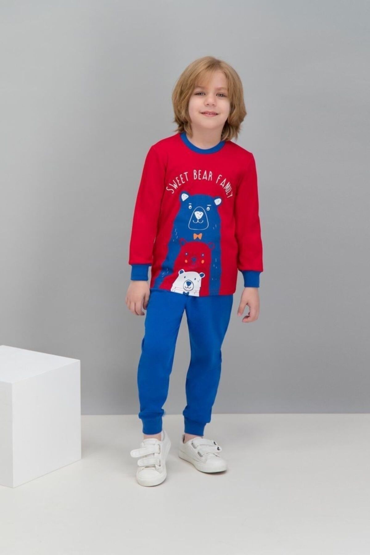 Rolypoly Rolypoly Sweat Bear Family Kırmızı Erkek Çocuk Pijama Takımı
