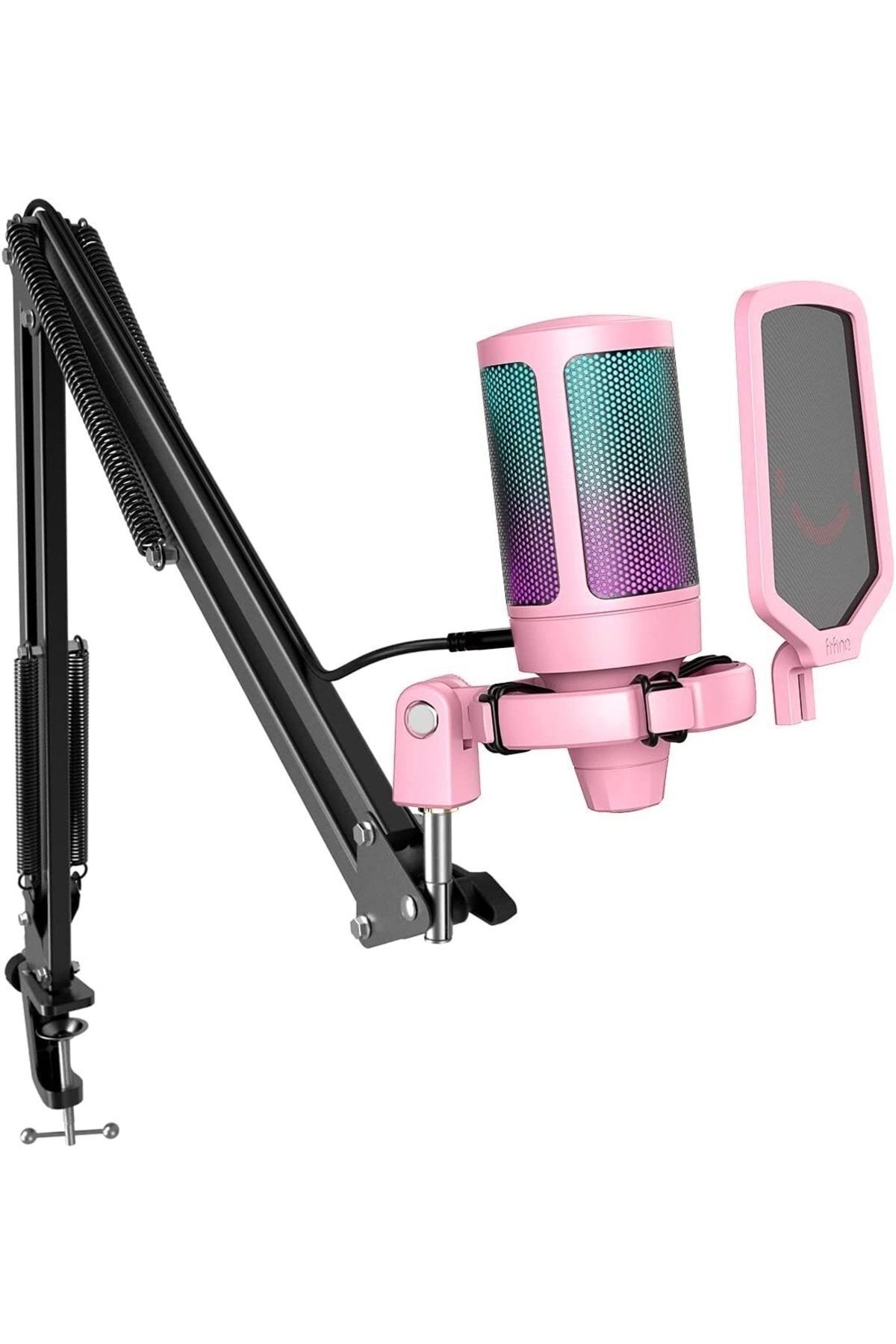 Fifine Ampligame A6t-p Youtuber - Gamer - Tiktok - Yayıncı Usb Mikrofon Seti Pembe