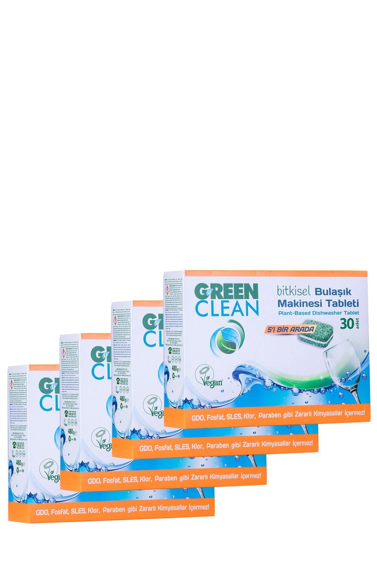 Green Clean Bitkisel Bulaşık Makinesi Tableti 30 Adet X 4 Adet