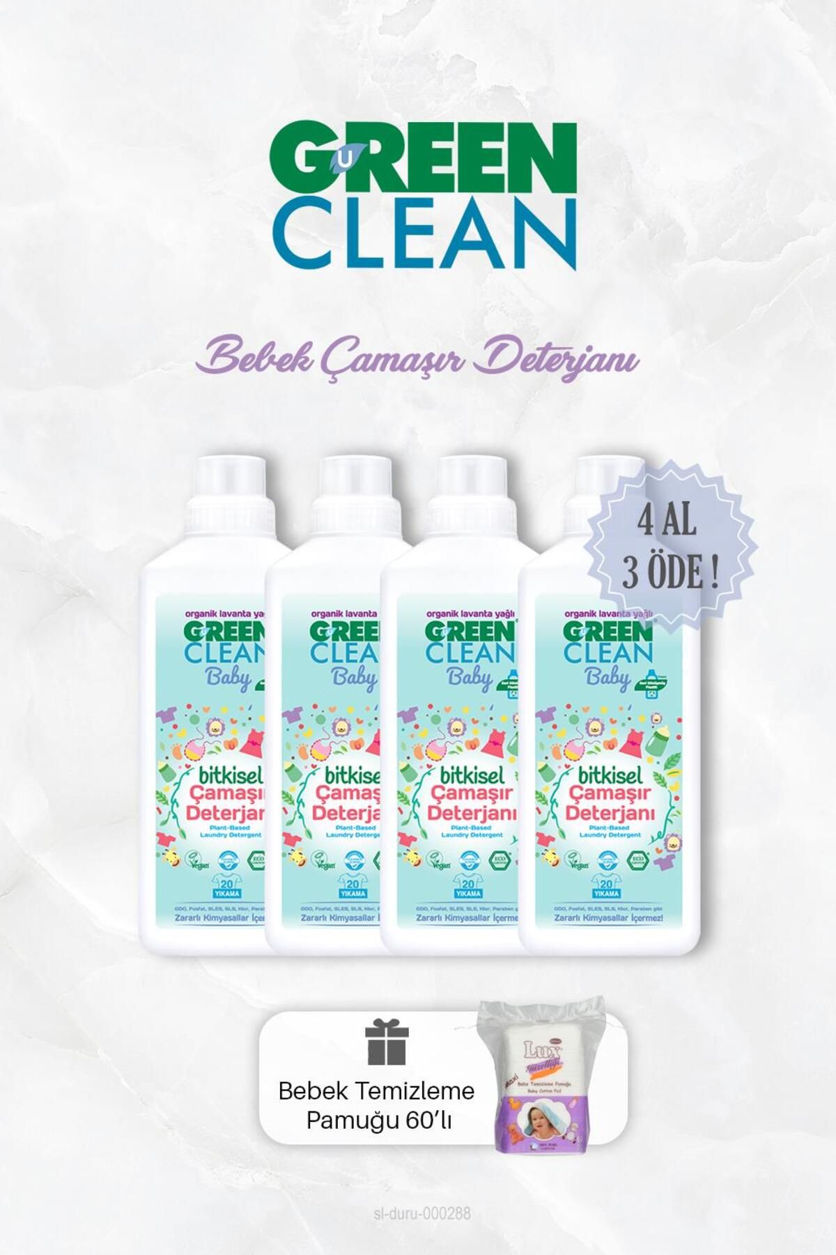 Green Clean 4 Al 3 Öde Bitkisel Bebek Çamaşır Deterjanı 1000 ml
