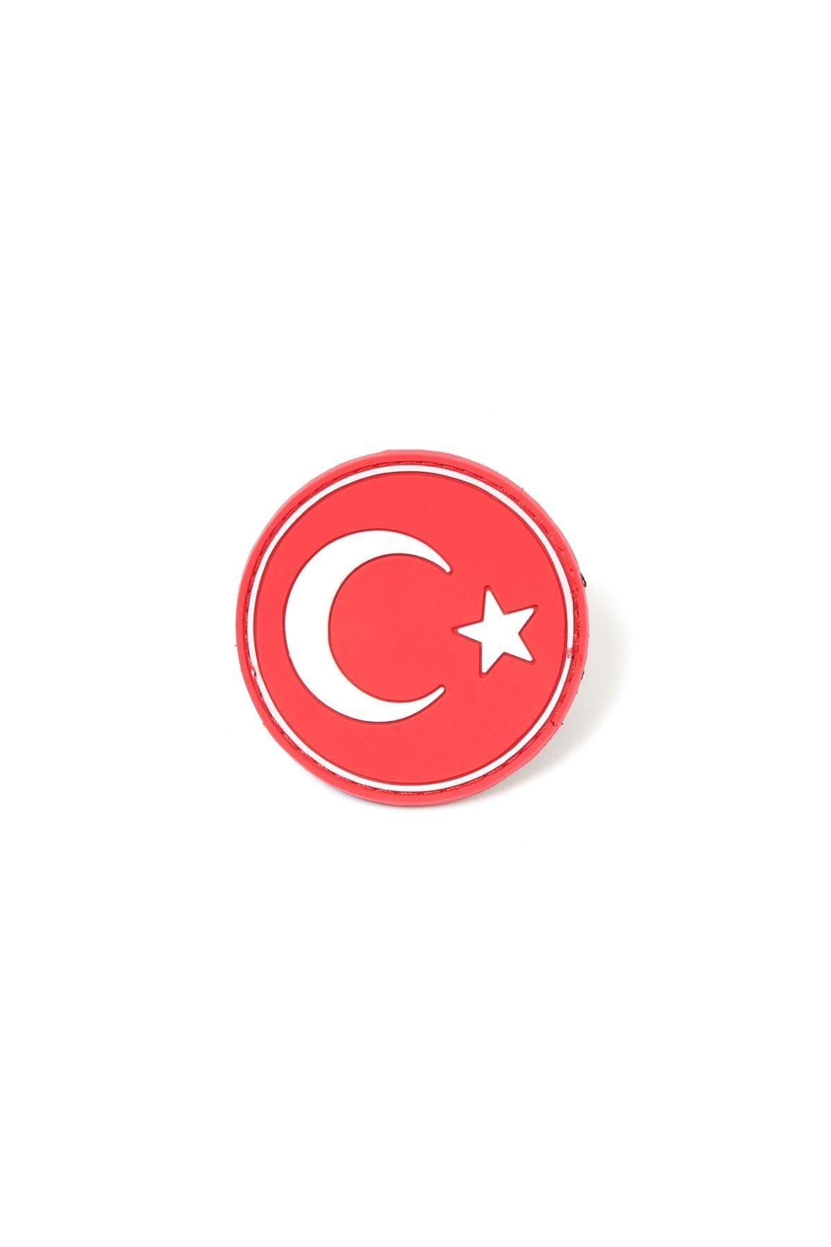 KORDAK Yuvarlak Türk Bayrağı Kırmızı Taktik Askeri Peç - Patch