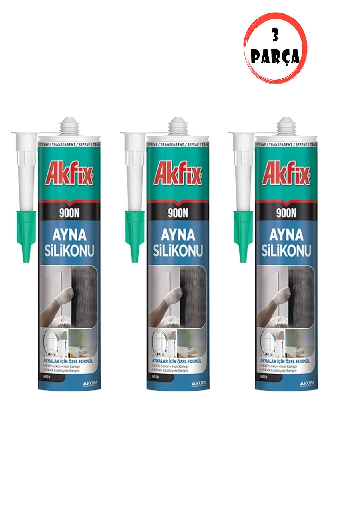 Akfix 900n Nötr Ayna Silikonu 280ml Şeffaf