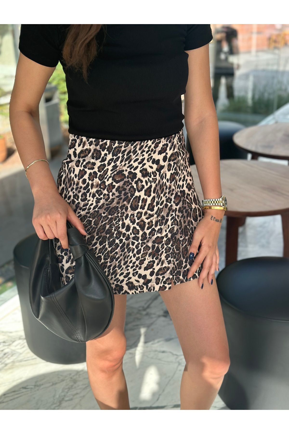 madamedoyou Leopar Şort Etek