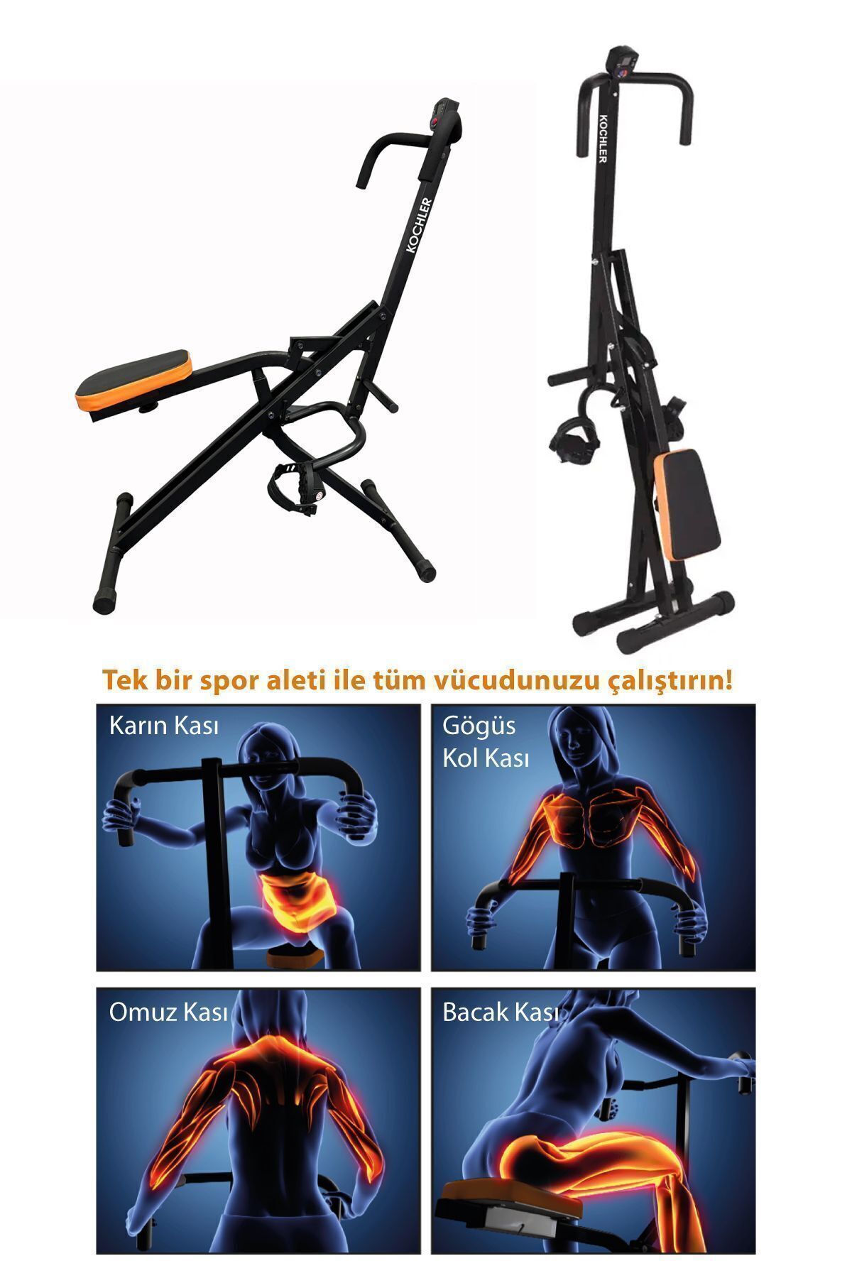 kochler Total Fitness Tüm Vücut Fitness Aleti - Kondisyon Aleti - Mekik Aleti - Alman Tasarım