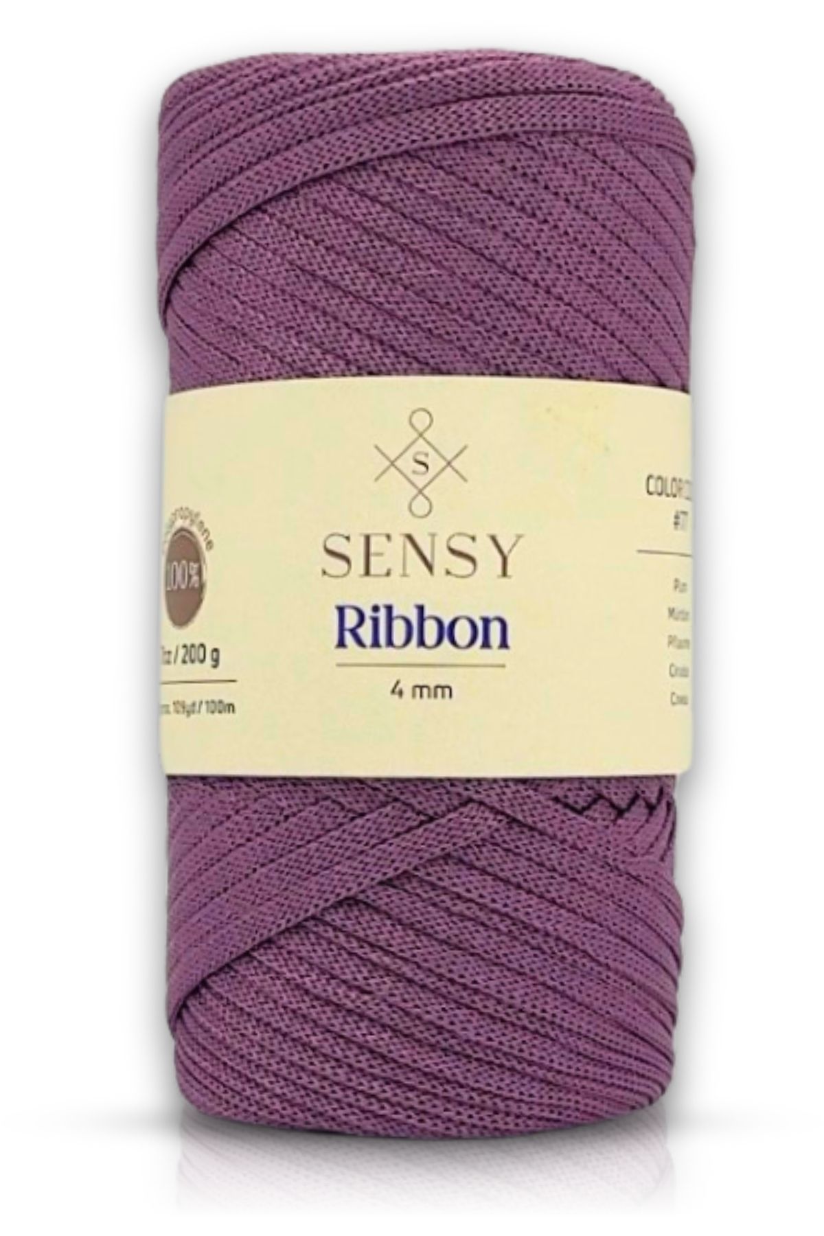 SENSY Premium Ribbon Polyester Ipi 200 gr Polyester Makrome Ip Bileklik Ipi Çanta Supla Ip Hobi Ipi Mürdüm