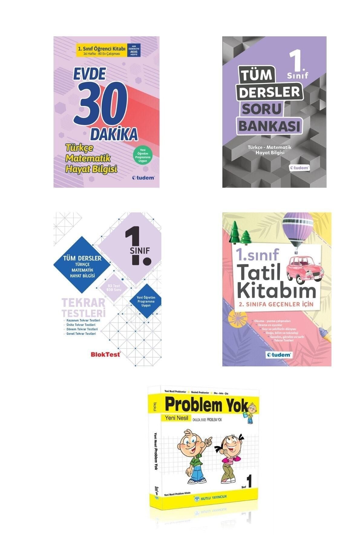Tudem Yayınları Tudem 1. Sınıf Evde 30 Dakika+tüm Dersler Soru+tekrar Testleri+tatil Kitabım+problem Yok Seti