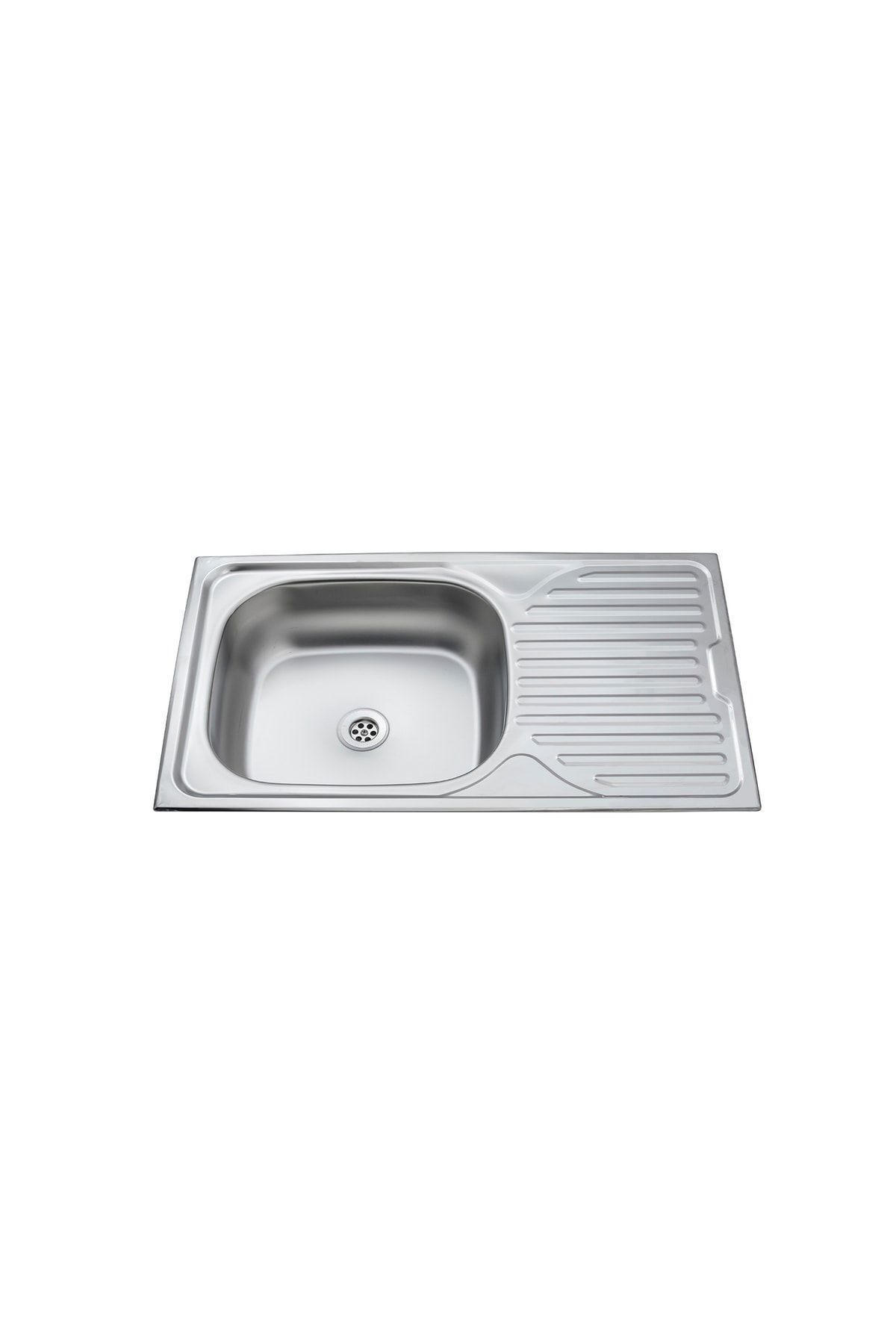 Ekosan 43,5 X 76, Ankastre, Paslanmaz Evye Lavabo Sol, Damlalık Sağ