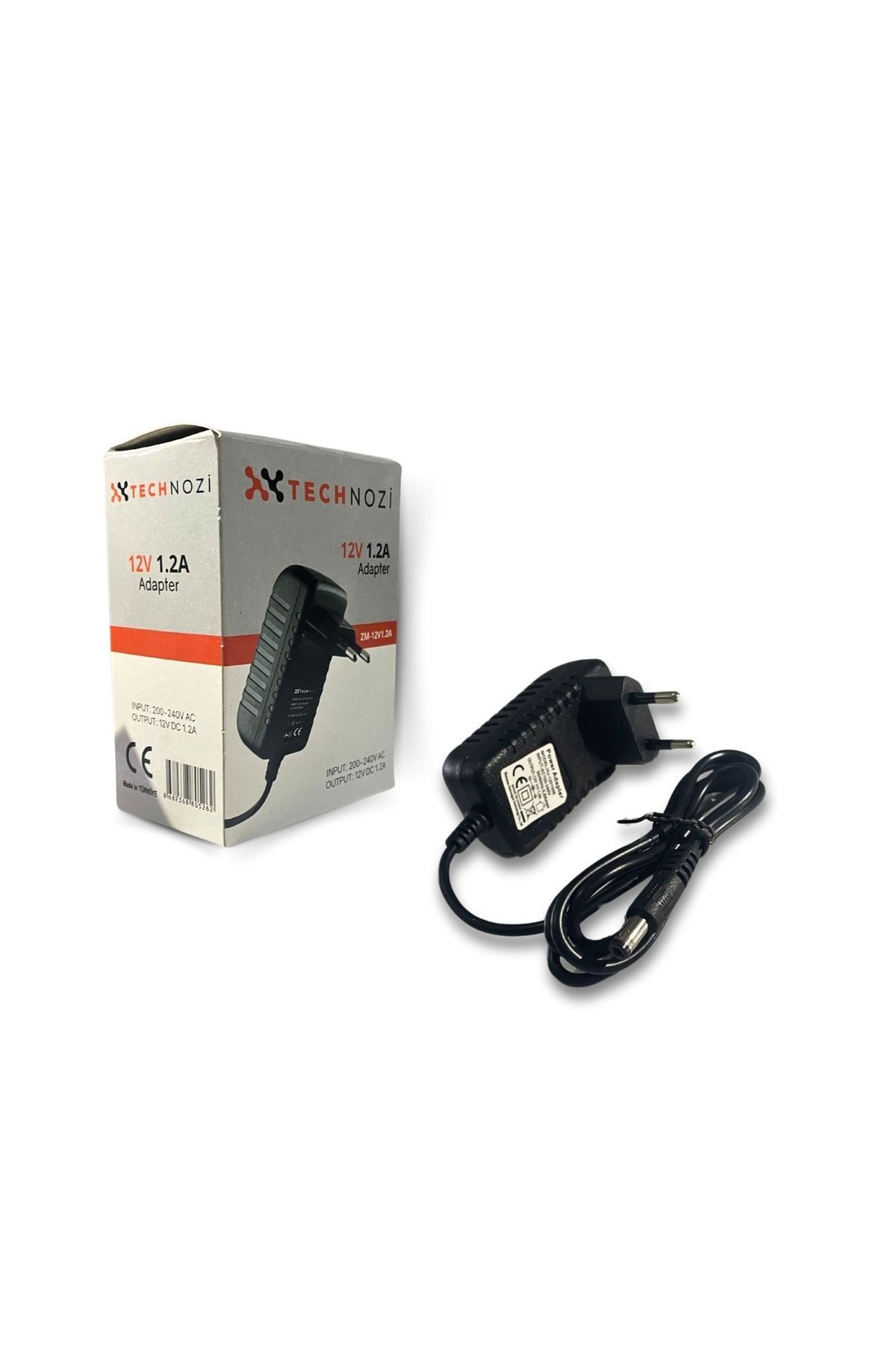 technozi 12v 1.2 Amper Adaptör- 12 Volt 1.2 A Led - Modem - Mini Uydu - Şerit Led Adaptörü Slim Adaptör