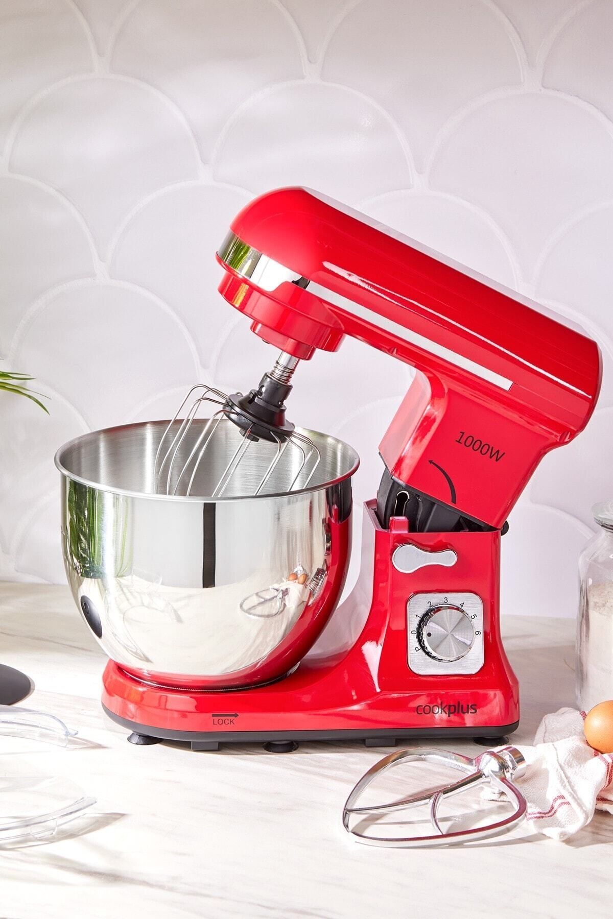 Cookplus Quick Chef 1001 Stand Mikser Red Mutfak Şefi 1000W 5 Lt